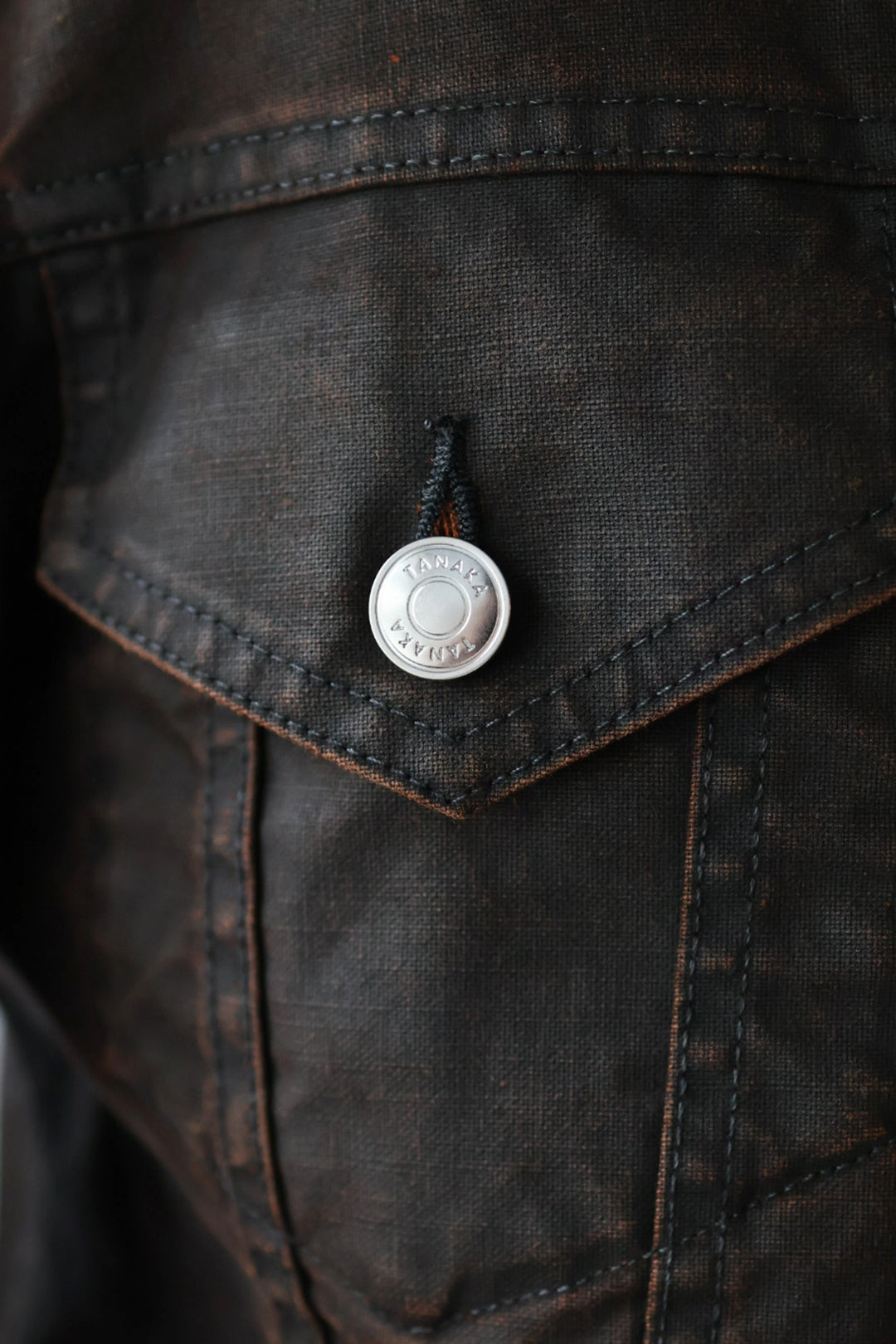TANAKA "No collar trucker jacket" (brown)