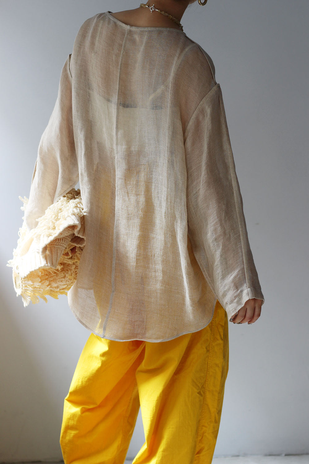 ERiKOKATORi "linen gauze top" (natural)