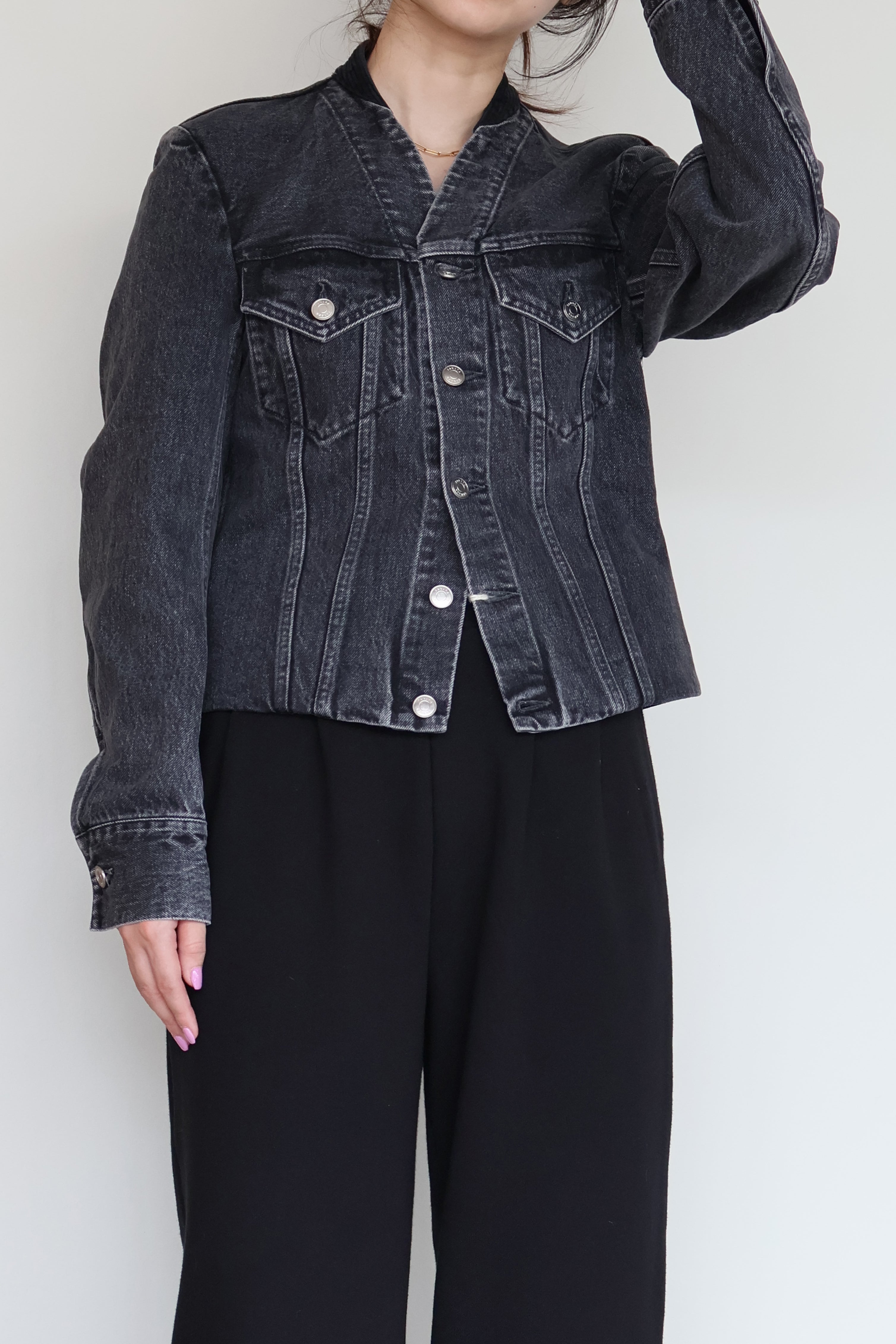 TANAKA "No collar trucker jacket" (gray)