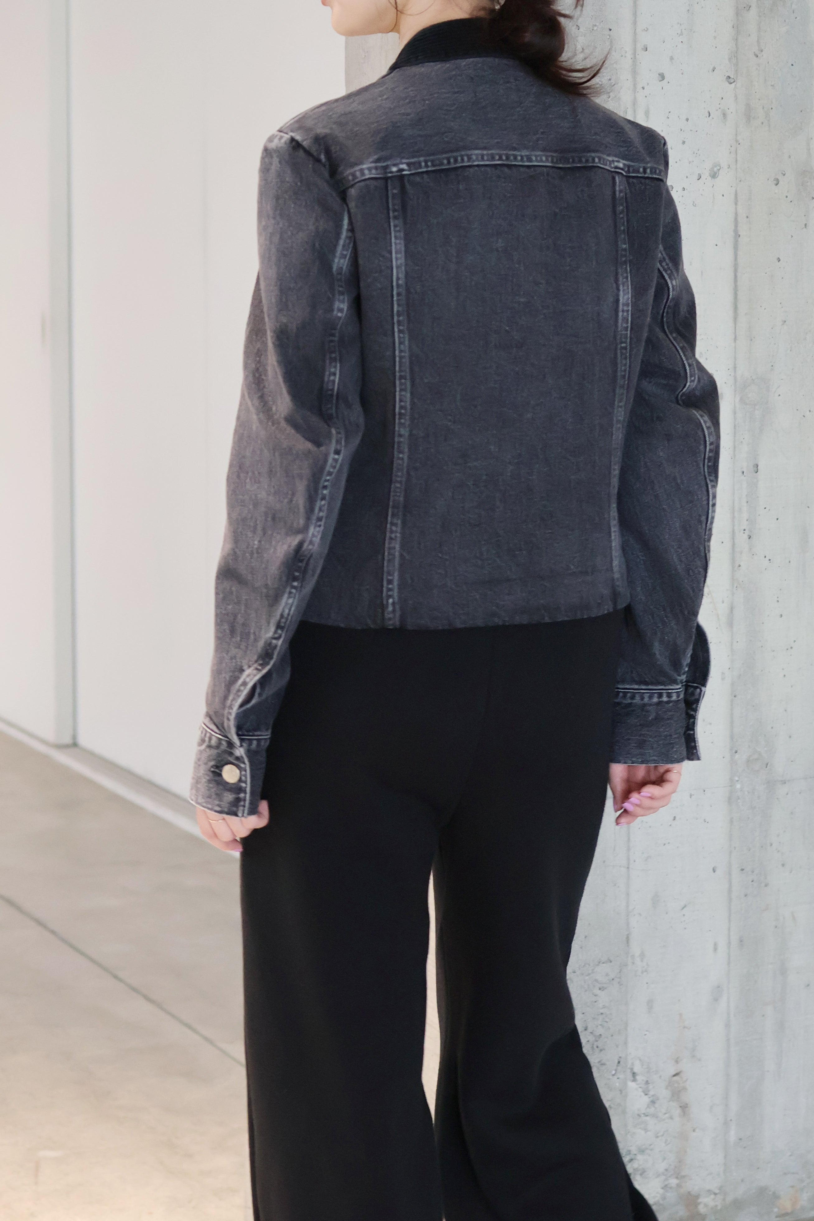 TANAKA "No collar trucker jacket" (gray)