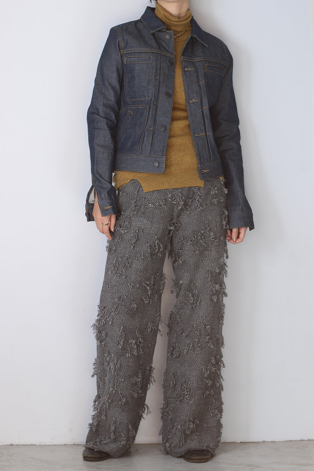 ERIKO KATORI "ripped wool pants" (gray)