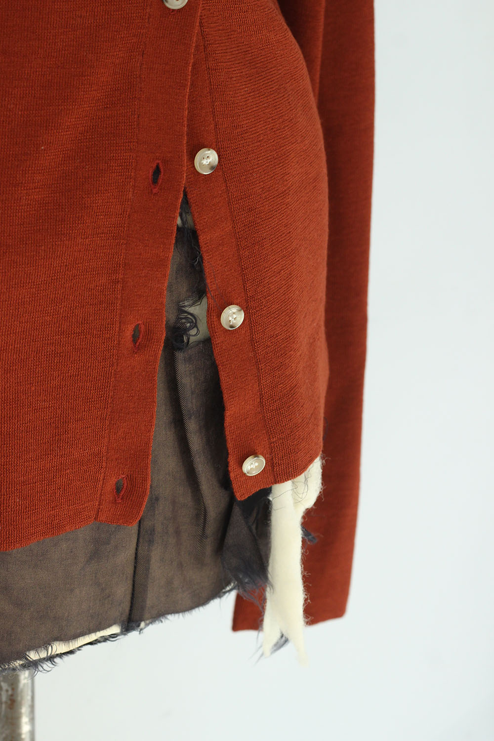 VILLD "high neck polo cardigan" (brown)