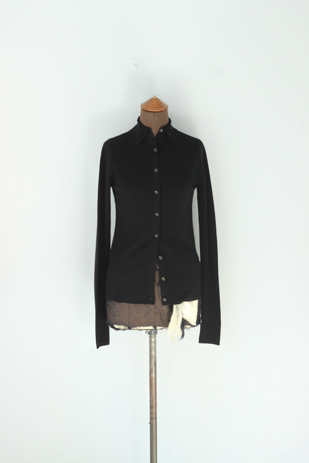 VILLD "high neck polo cardigan" (black)