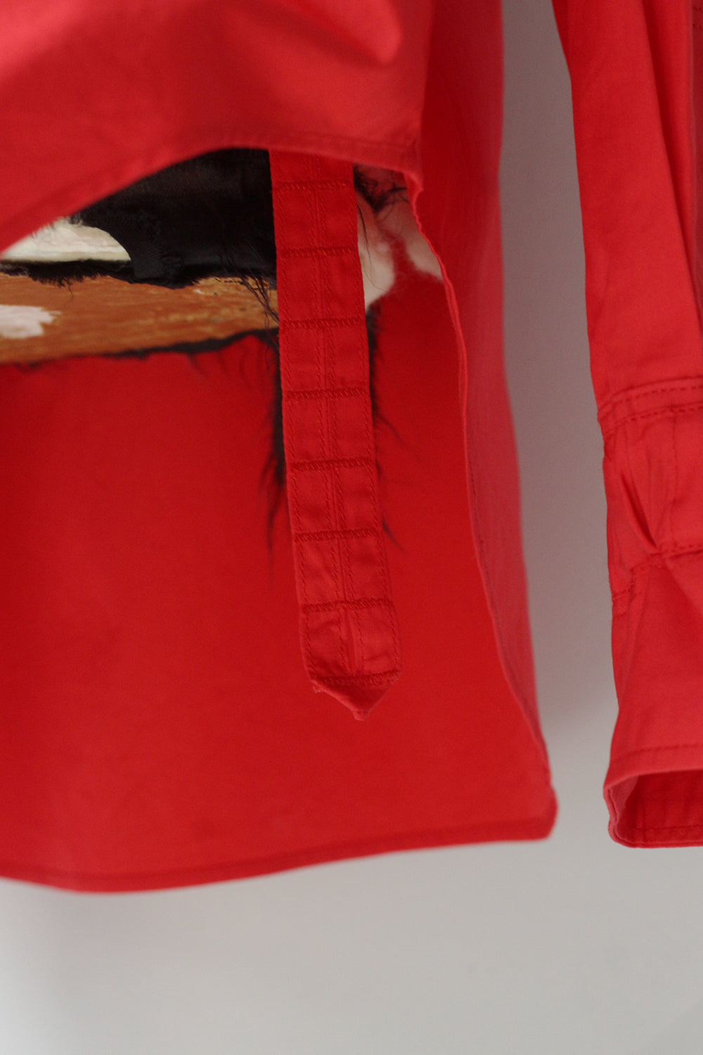 JUN MIKAMI "broad open collar shirt" (red)