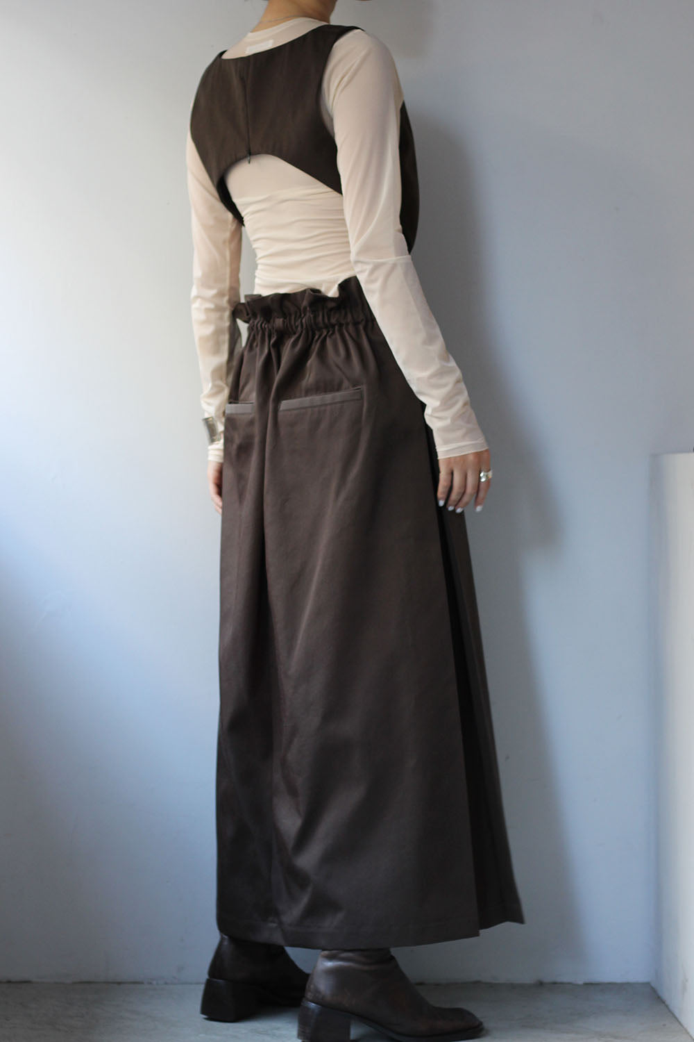 JUN MIKAMI "nylon wool  one piece" (dark brown)