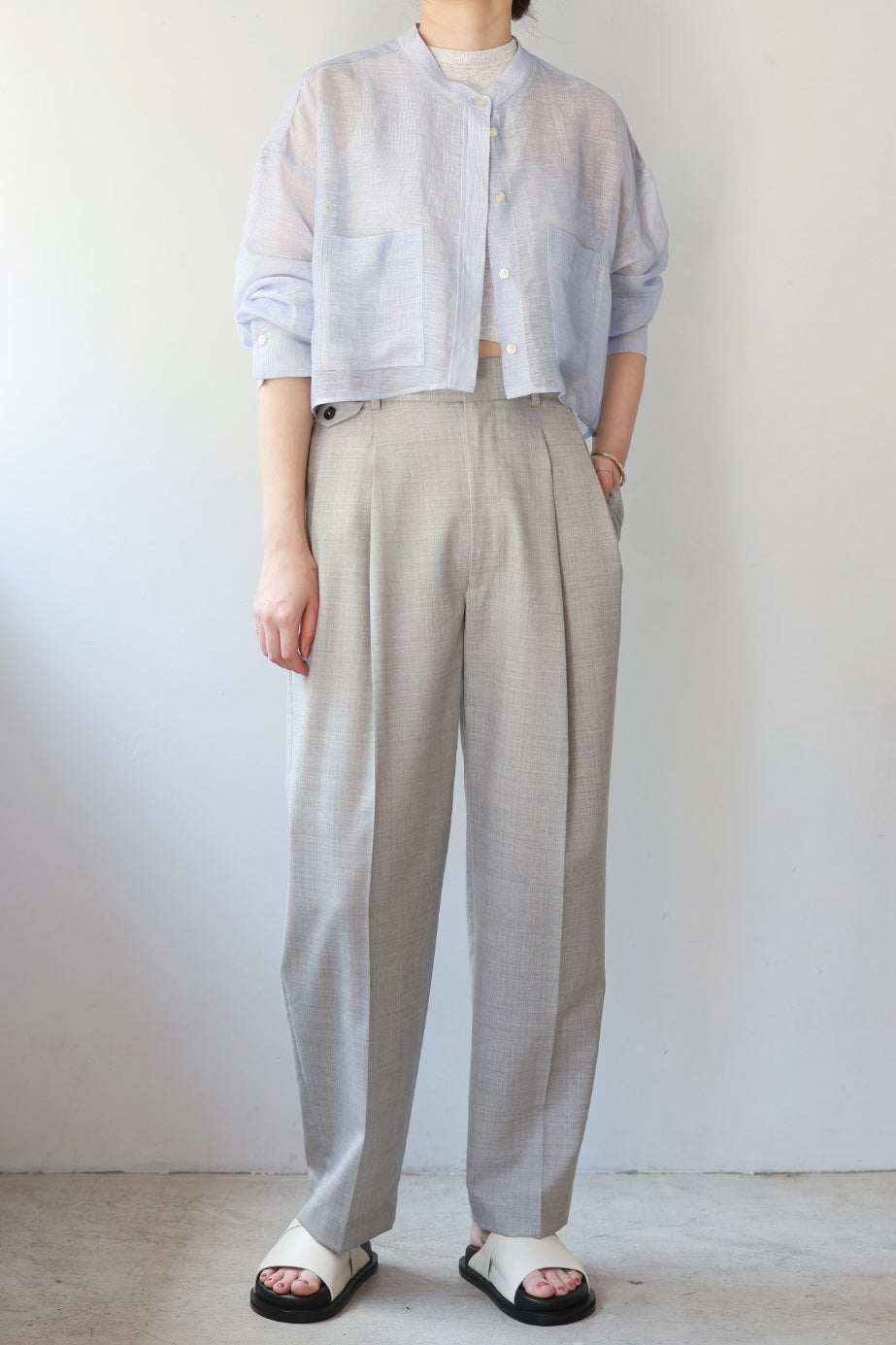 VILLD "Cropped wide shirt" (blue)