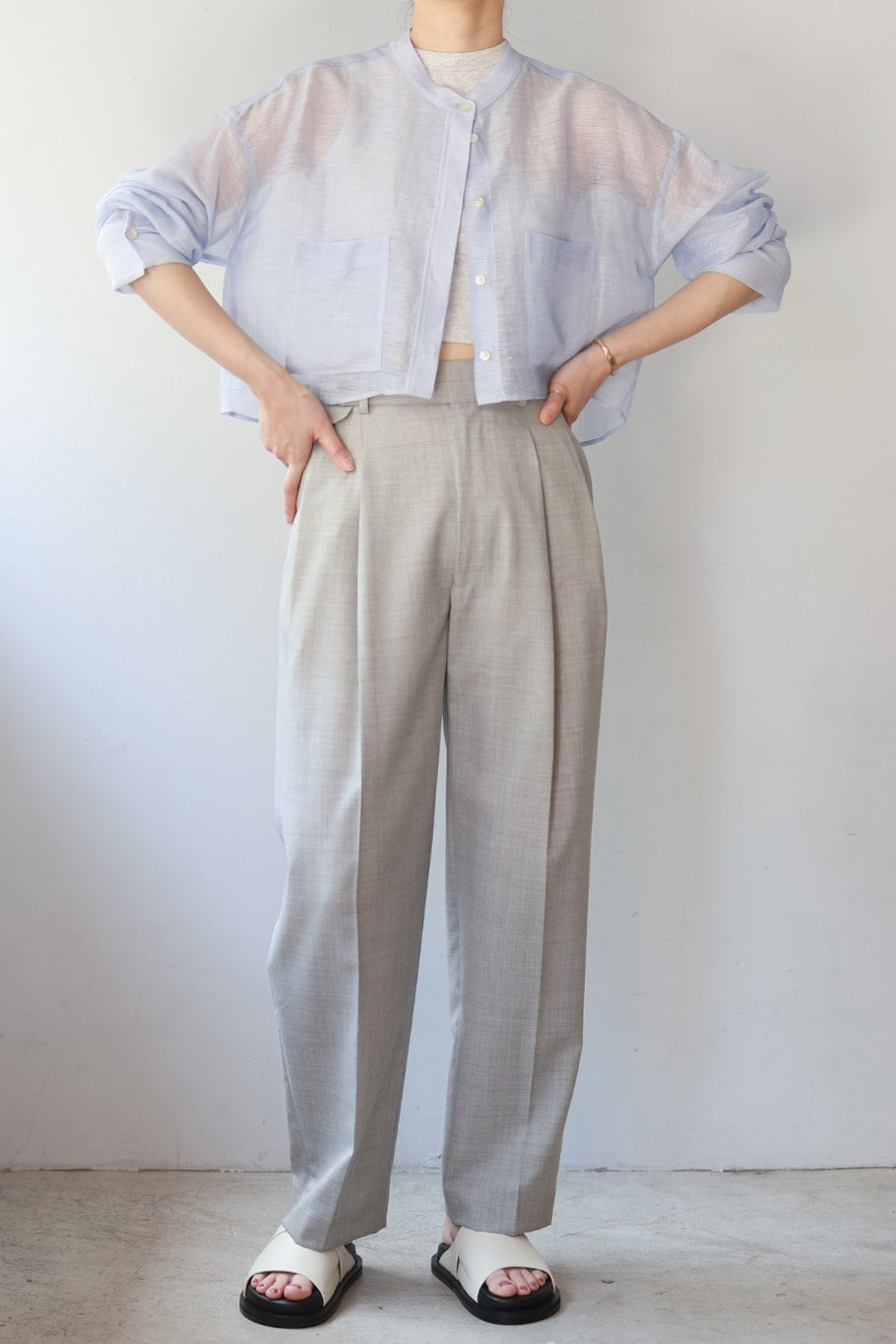 VILLD "Cropped wide shirt" (blue)