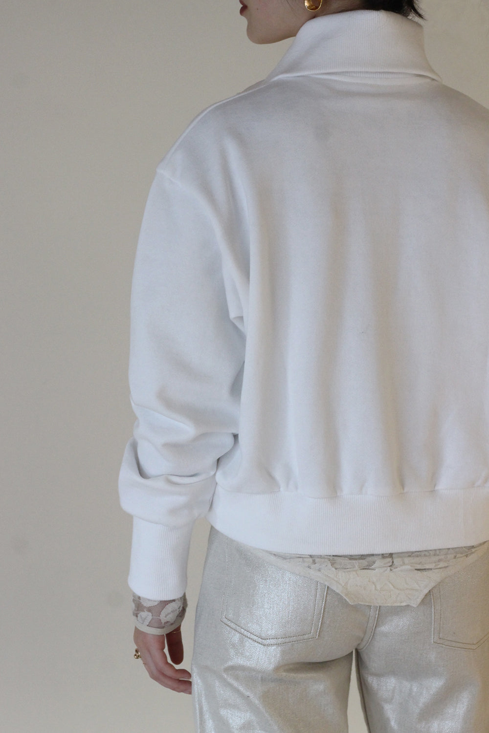 JUN MIKAMI "half zip pullover" (white)