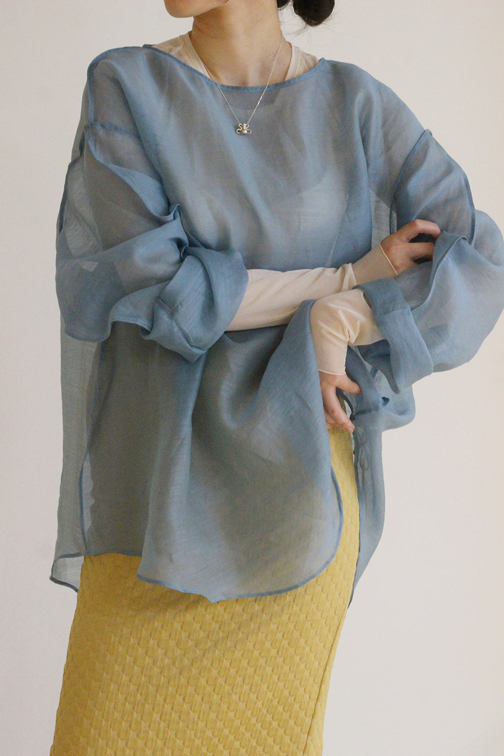 ERiKO KATORi "chanbray organdy top" (blue)