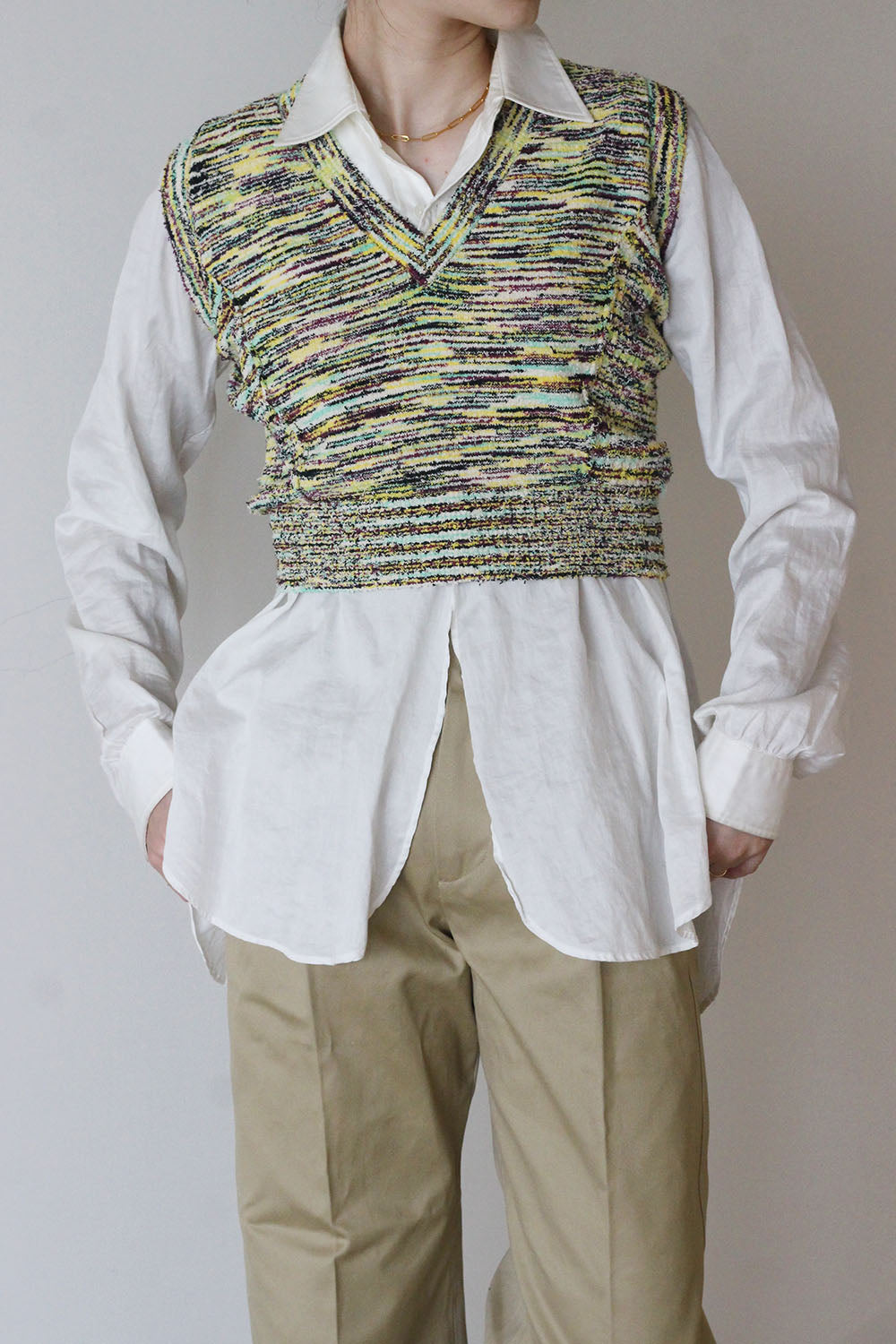 JUN MIKAMI "confetti yarn vest" (yellow)