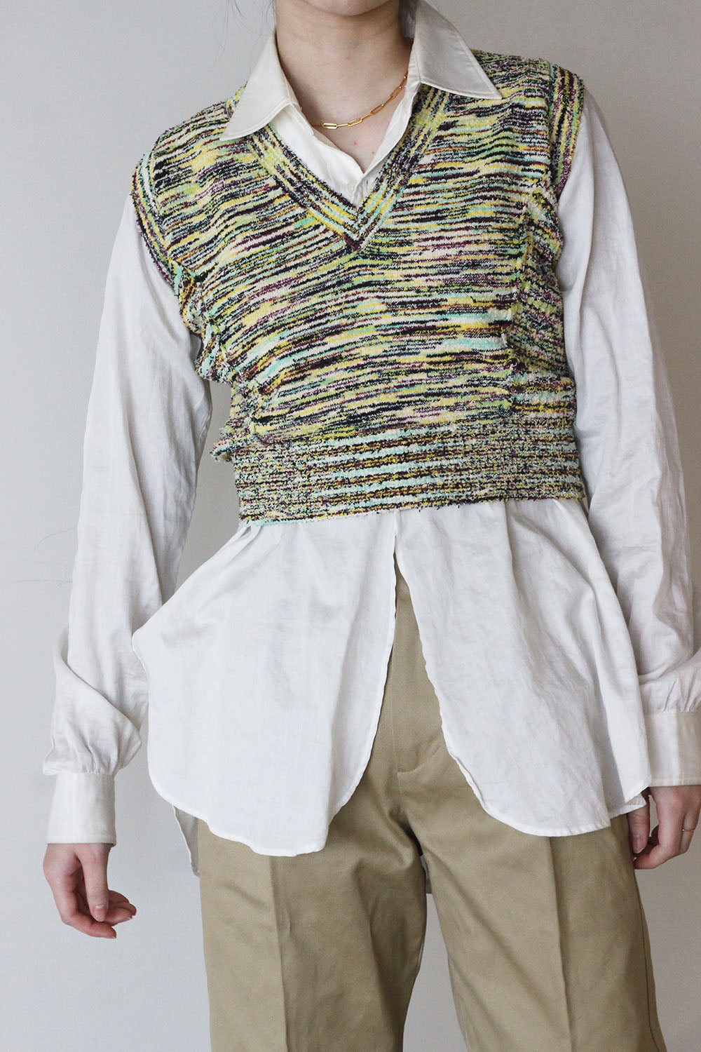 JUN MIKAMI "confetti yarn vest" (yellow)