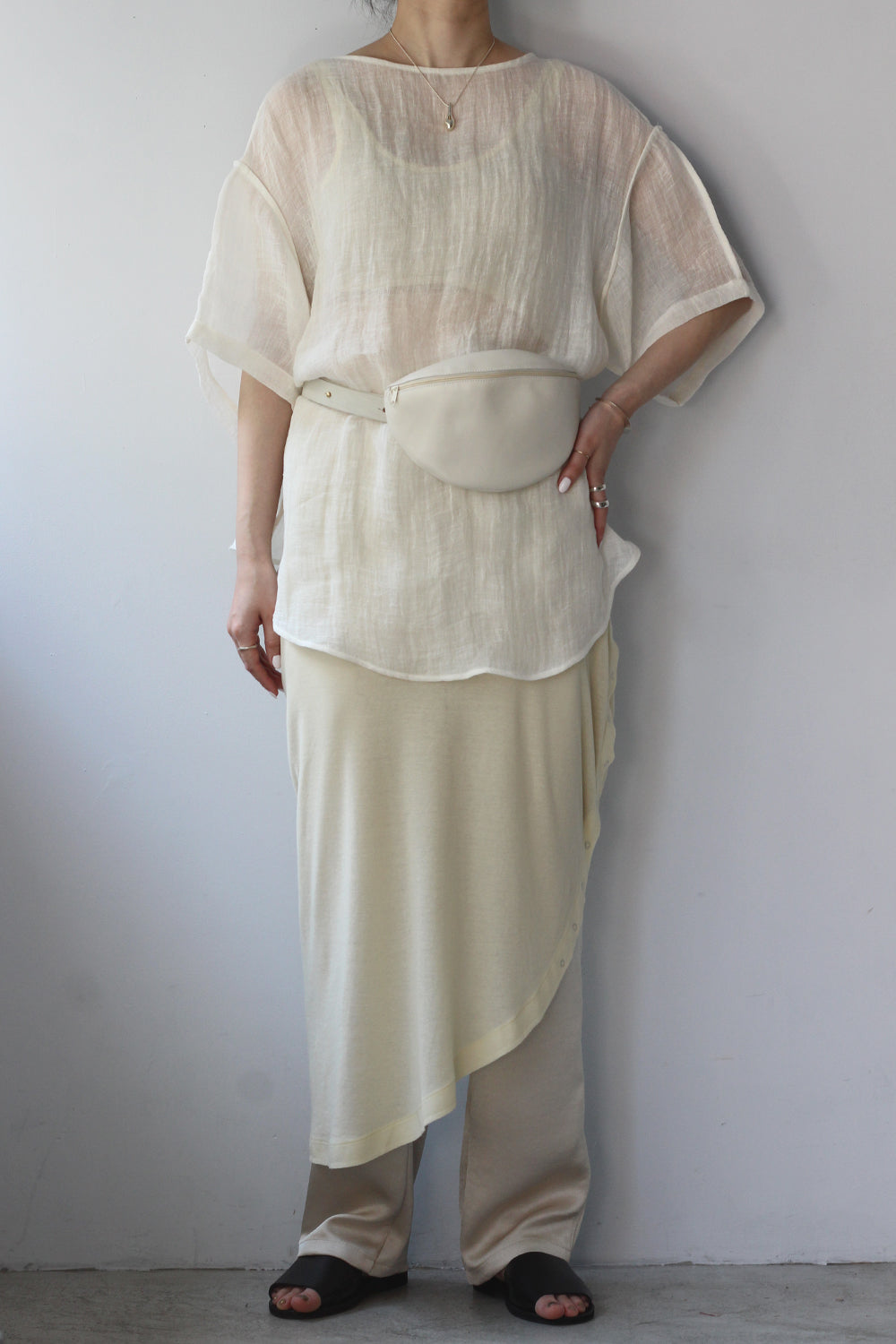 ERiKO KATORi "linen gawze T-shirts" (white)