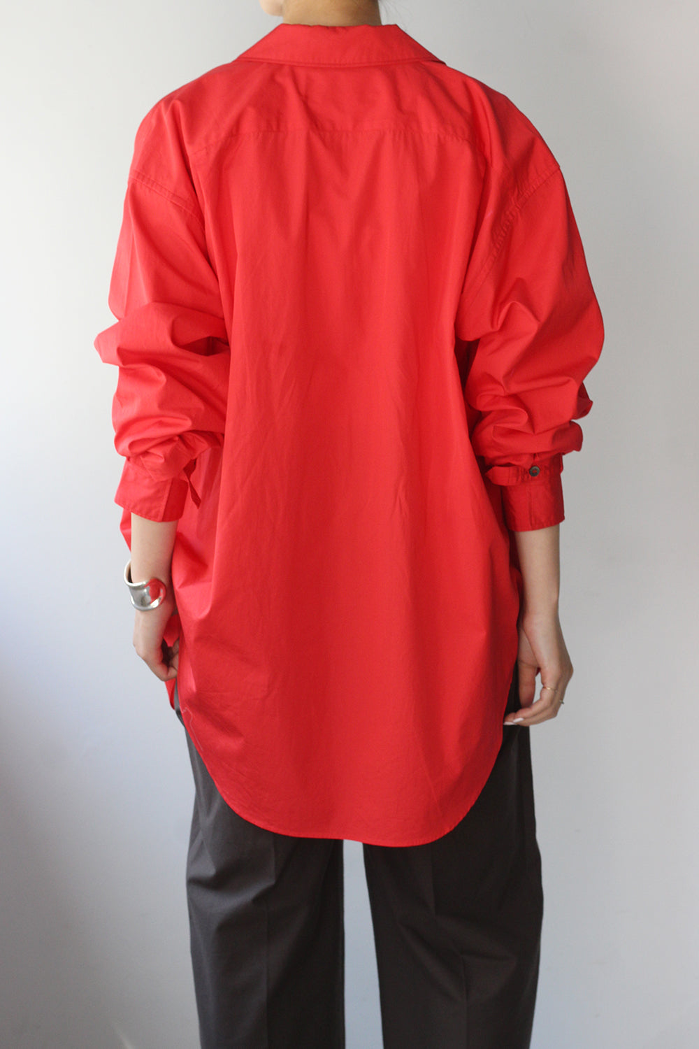 JUN MIKAMI "broad open collar shirt" (red)