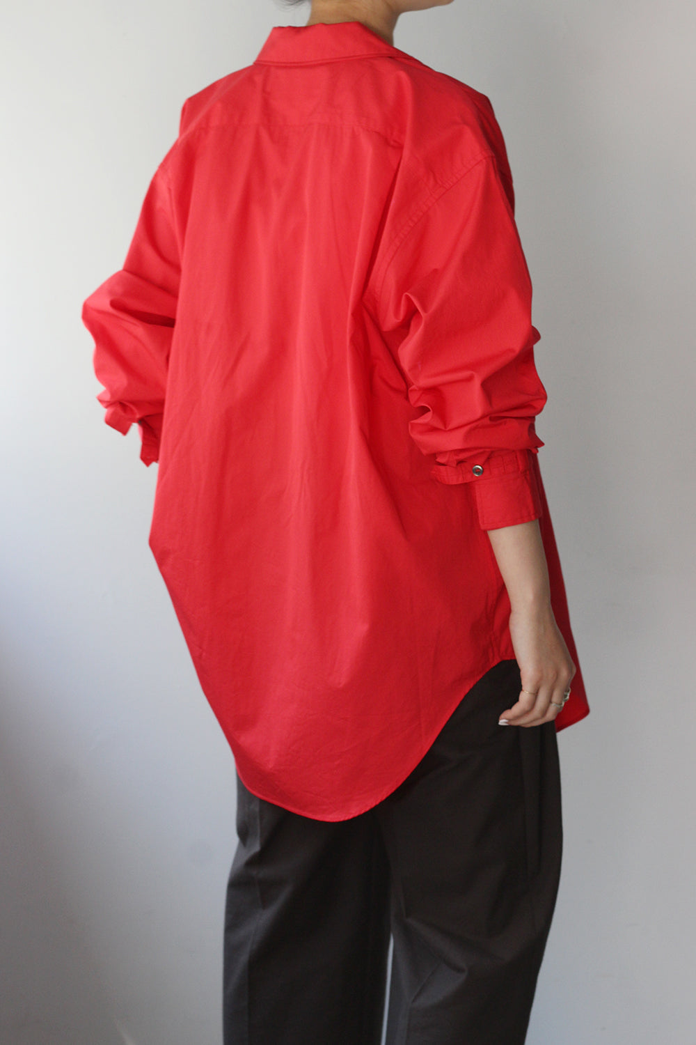 JUN MIKAMI "broad open collar shirt" (red)