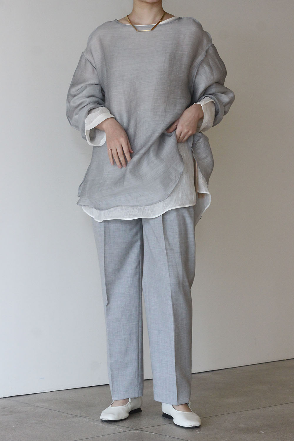 ERiKO KATORi "chanbray organdy top" (gray)