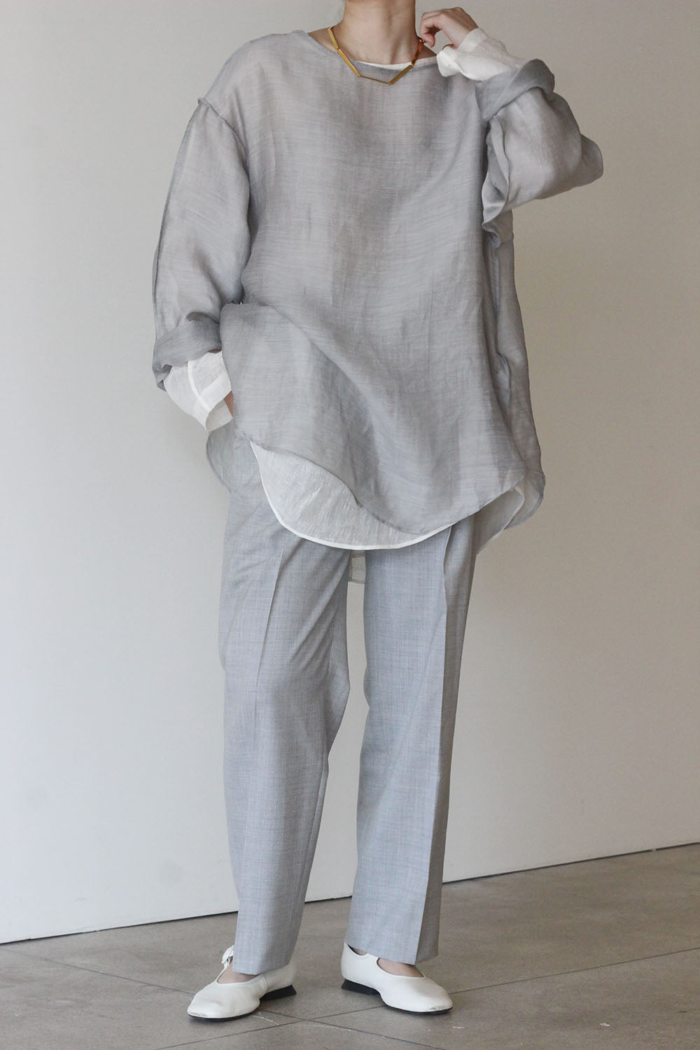 ERiKO KATORi "chanbray organdy top" (gray)