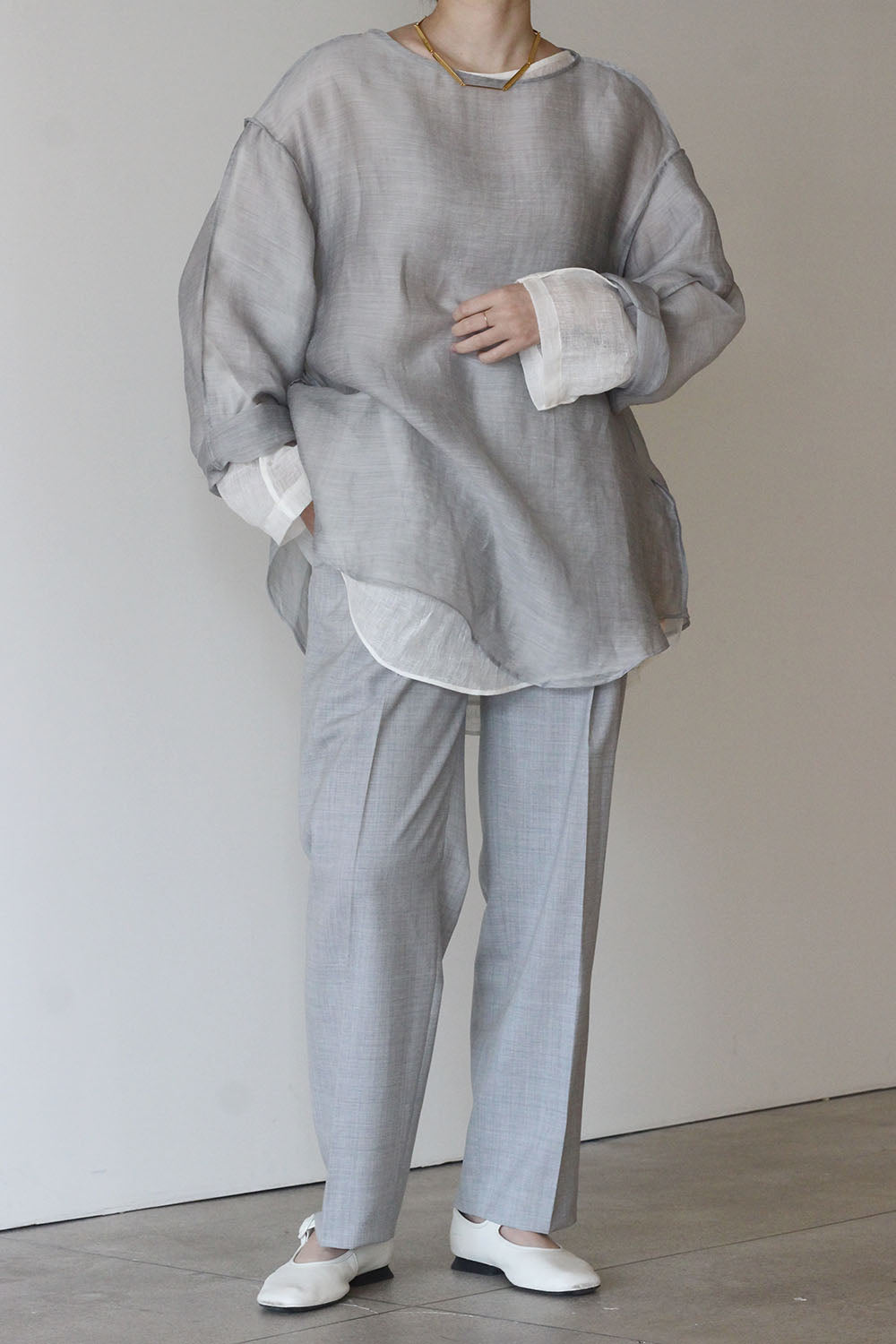 ERiKO KATORi "chanbray organdy top" (gray)