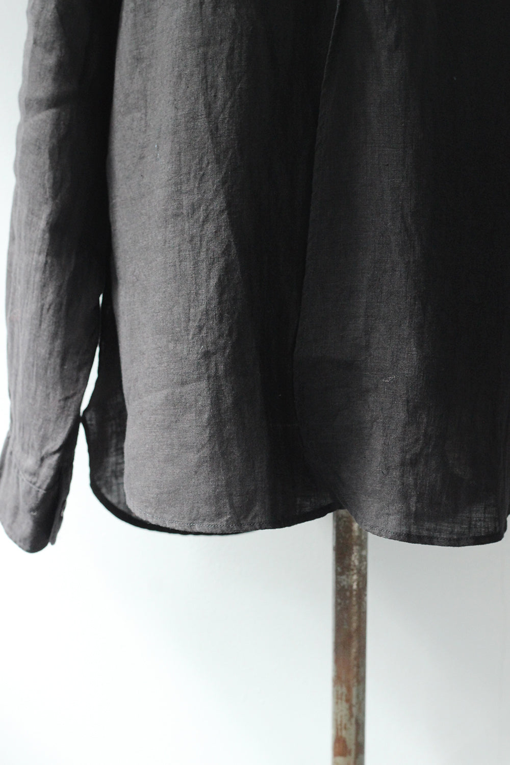 Needles "Band Collar EDW Shirt - Linen Canvas" (black)