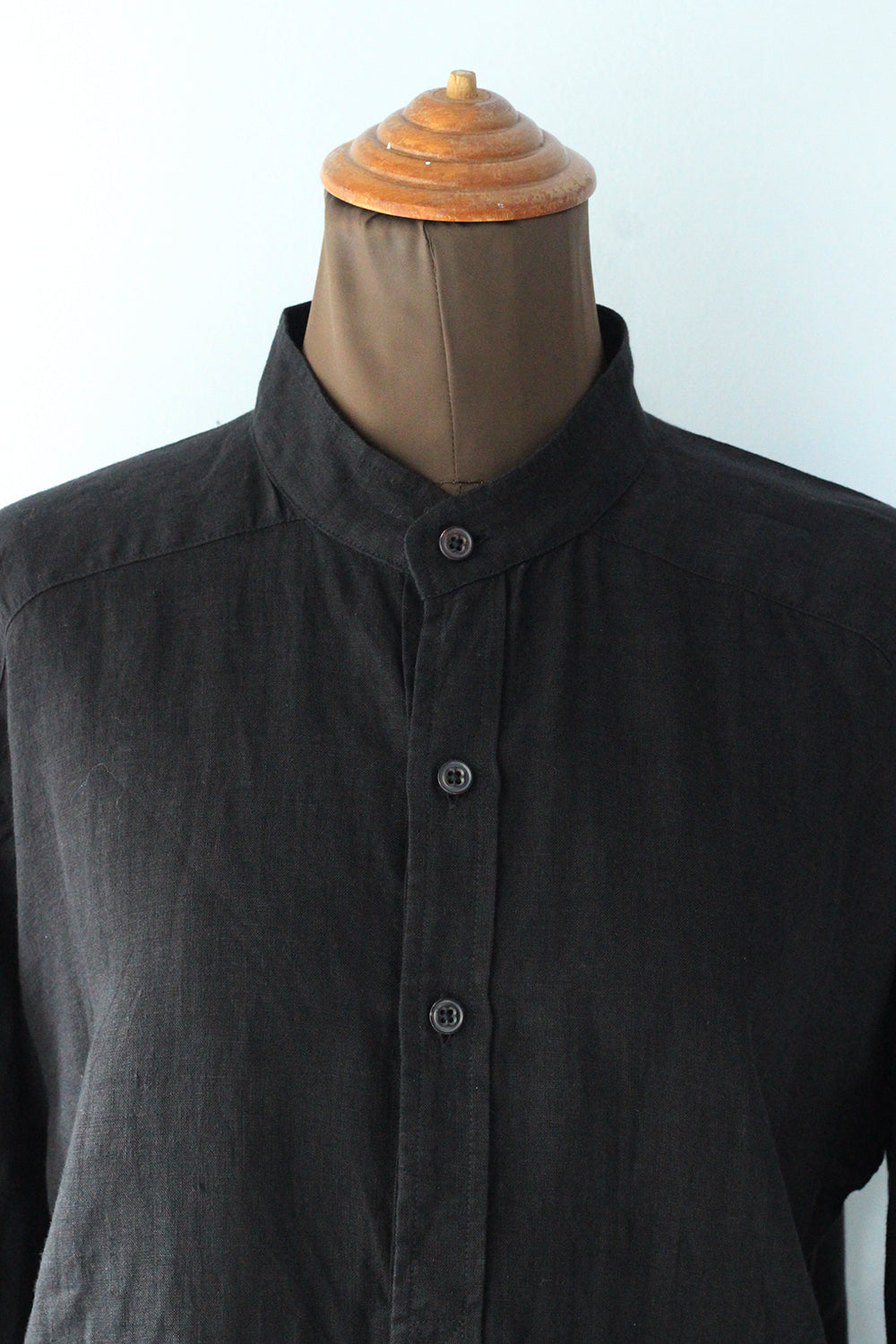 Needles "Band Collar EDW Shirt - Linen Canvas" (black)
