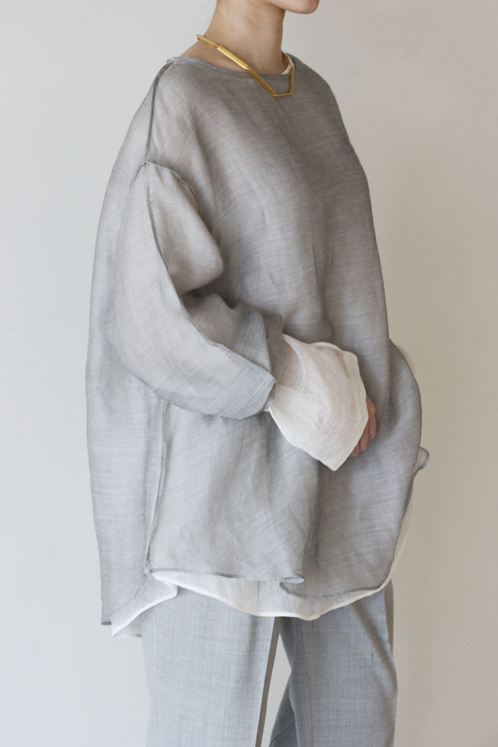 ERiKO KATORi "chanbray organdy top" (gray)