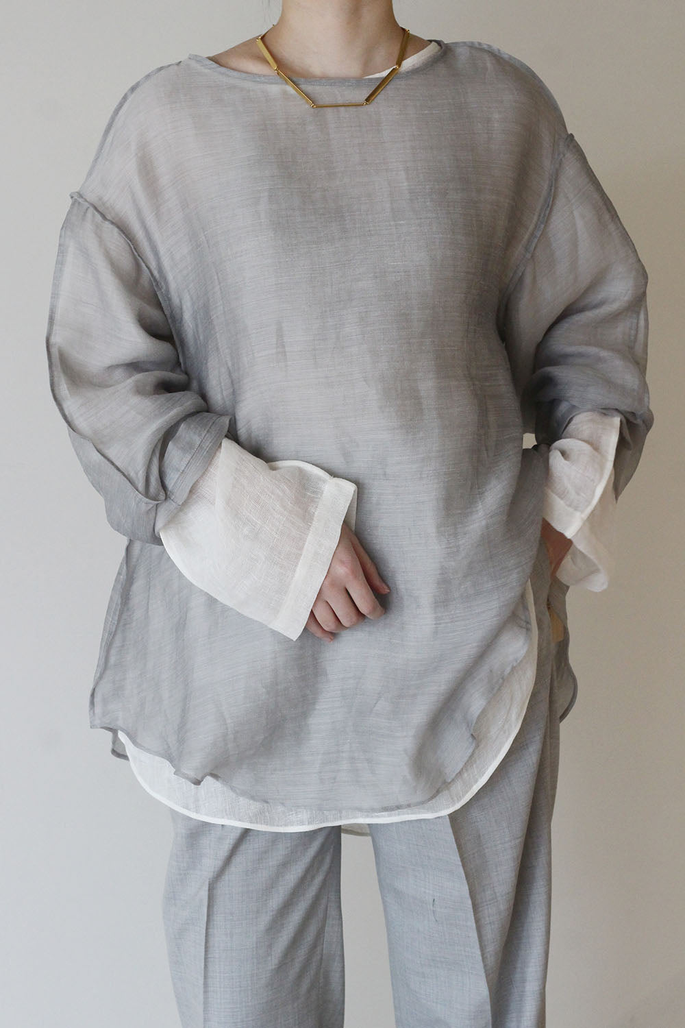 ERiKO KATORi "chanbray organdy top" (gray)