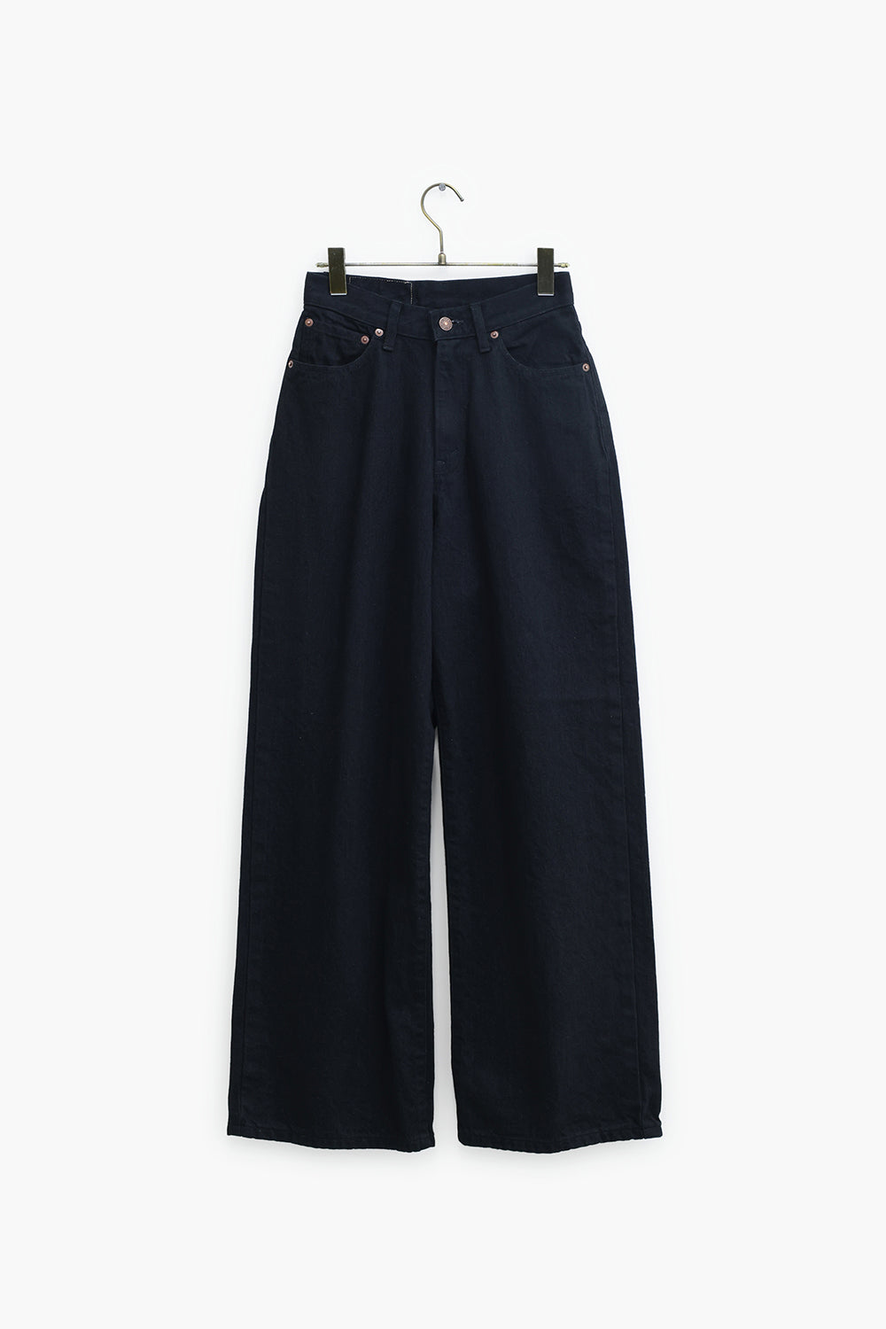 UNUSED "12.5oz wide denim five pockets pants" (black)