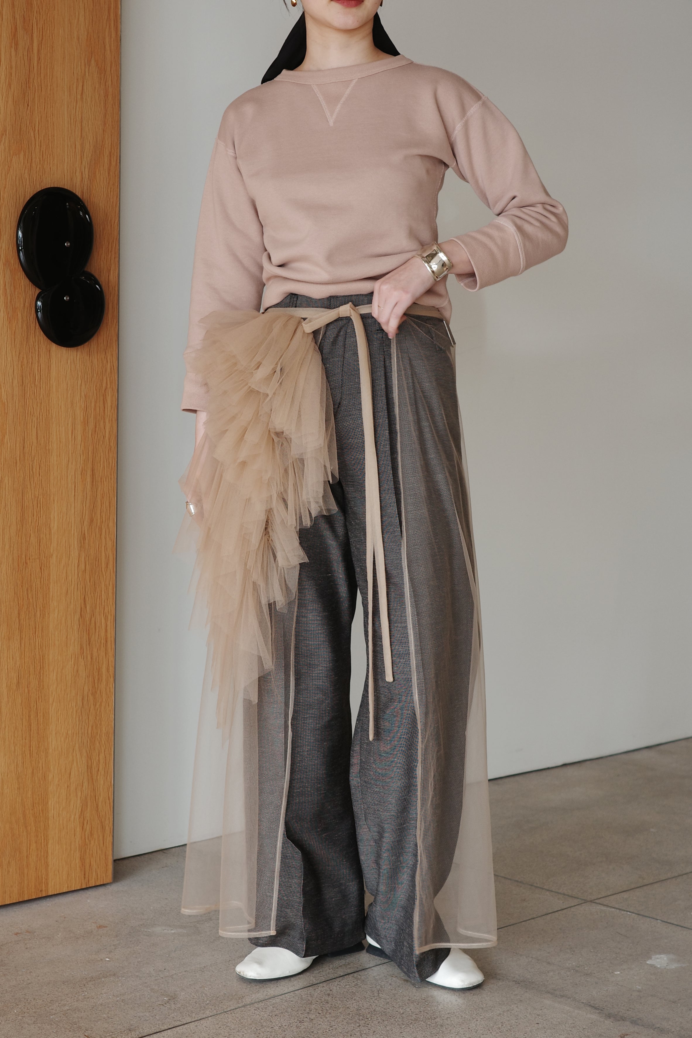 NEPLA "side W belt slacks" (gray)
