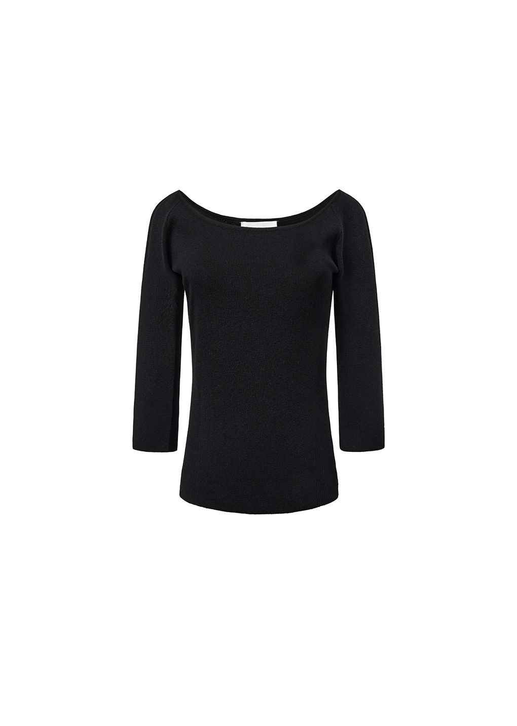 AMOMENT "scoop neck knit top" (black)