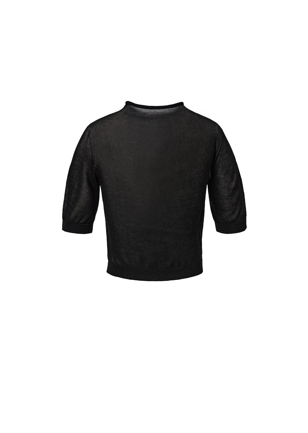 AMOMENT "sheer cropped knit" (black)