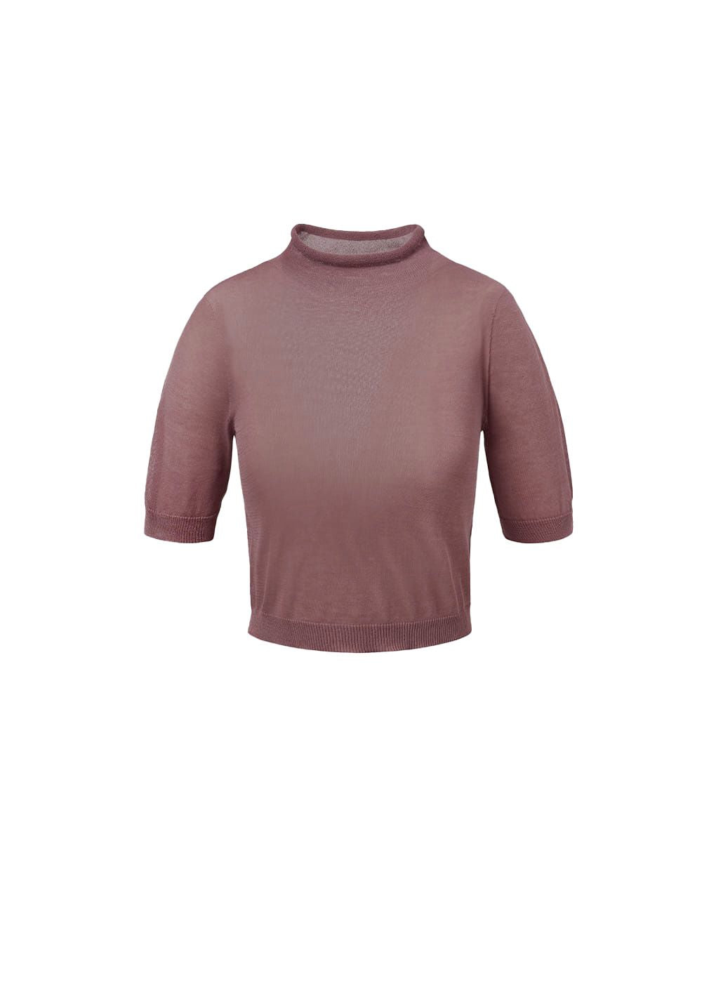AMOMENT "sheer cropped knit" (pink)