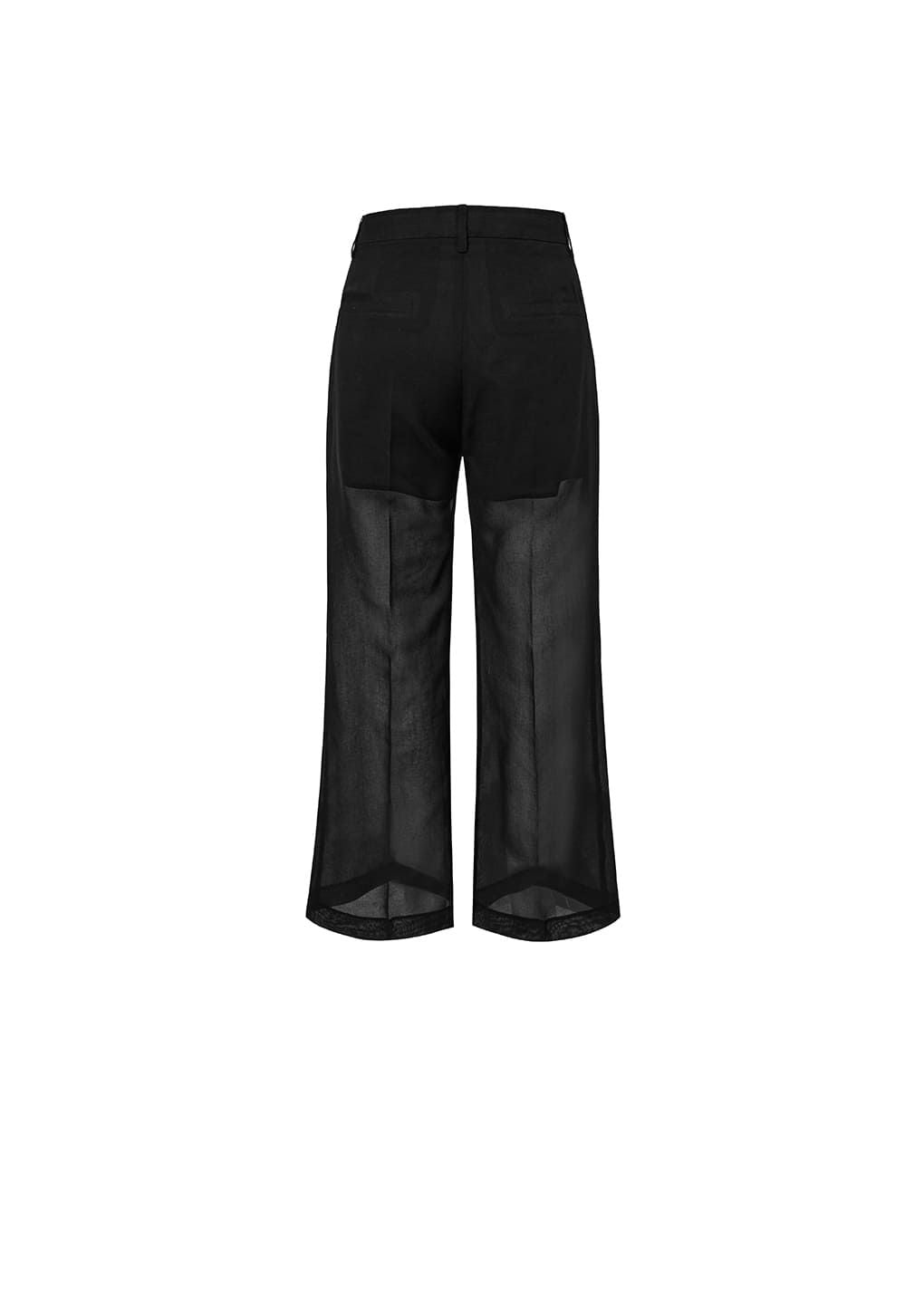 AMOMENT "sheer straight fit pants" (black)