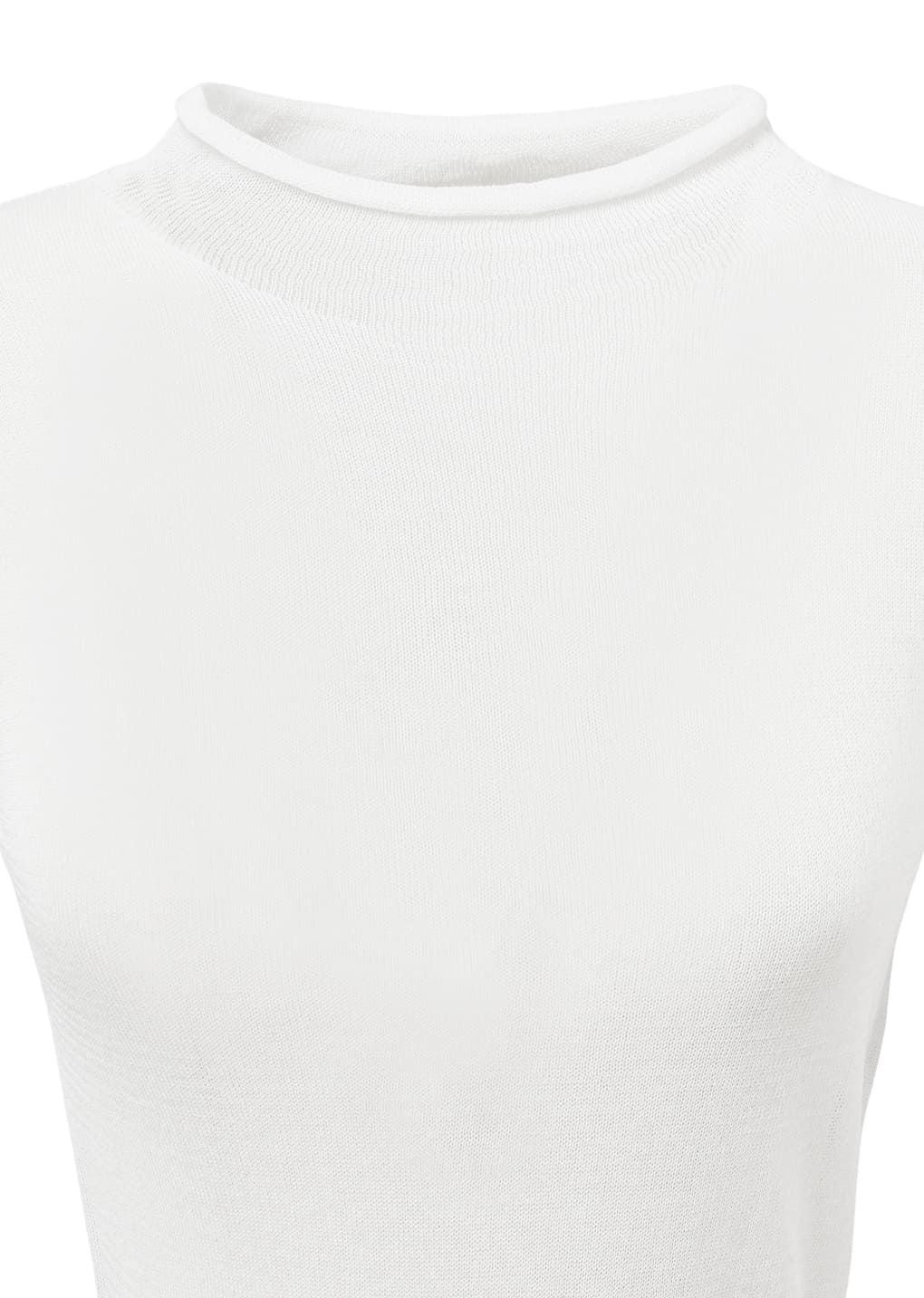 AMOMENT "sheer cropped knit" (white)