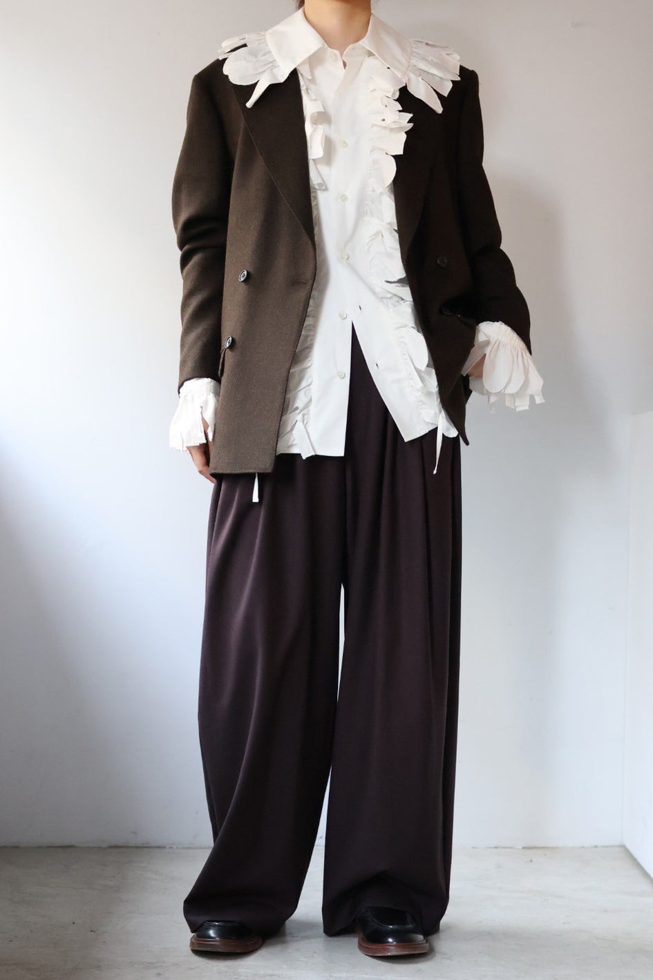 MARGE “wool double-breasted peak lapel jacket“