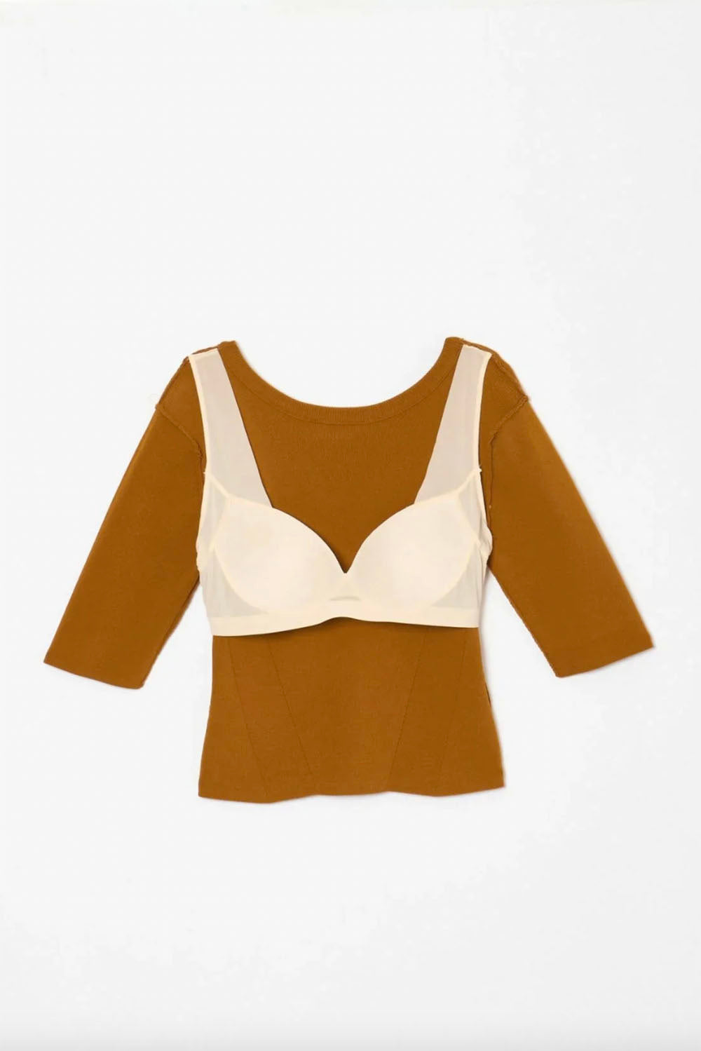 NICENICE MOMENT "CROPPED COMPACT TEE" (umber)