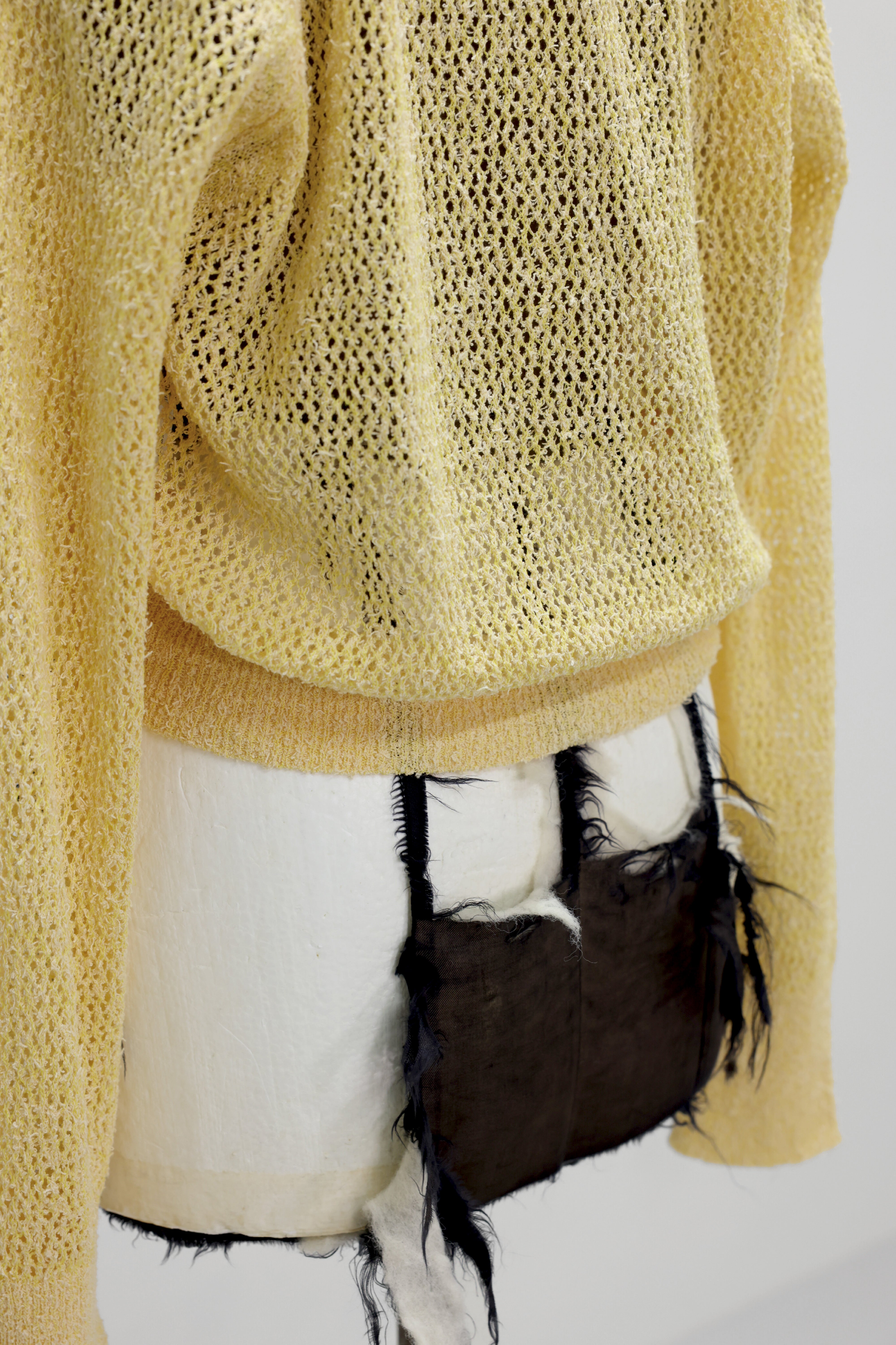 NEPLA "short cardigan mini net knit" (mix yellow)