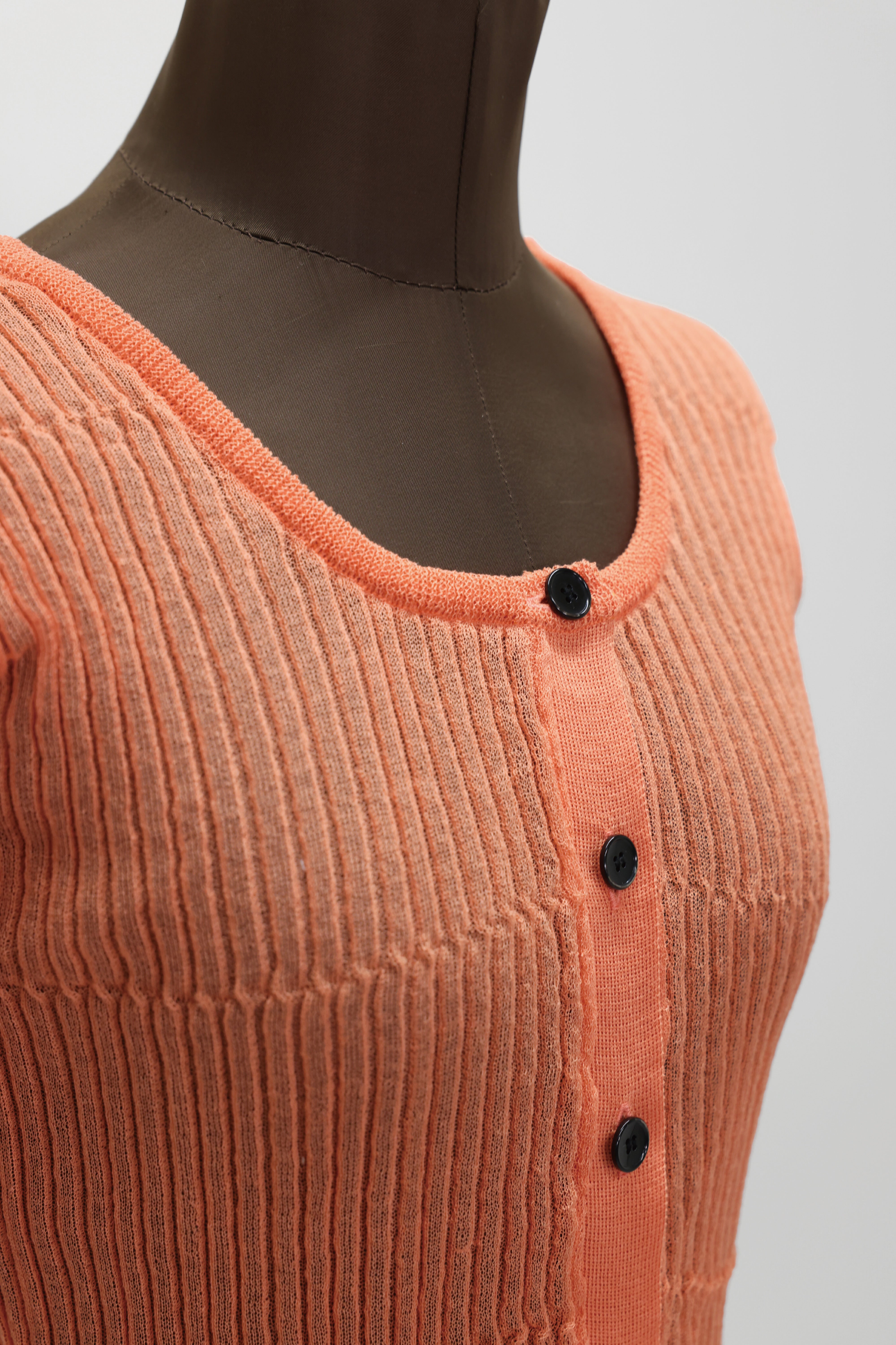 NEPLA "2way cardigan sheer rib knit" (orange)