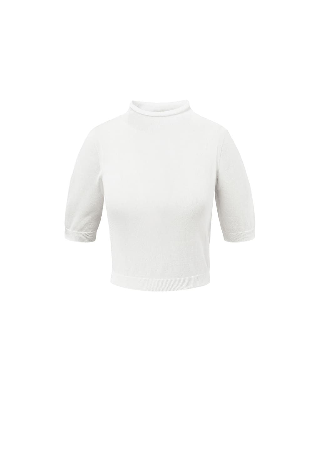 AMOMENT "sheer cropped knit" (white)
