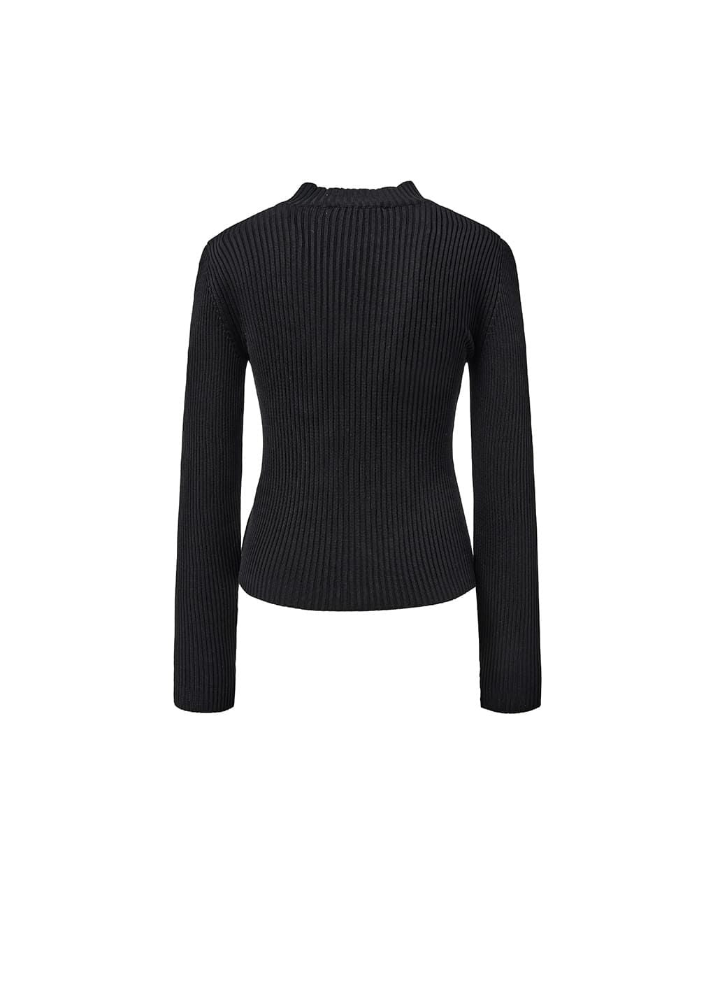 AMOMENT "ribbed mock neck cardigan" (black)