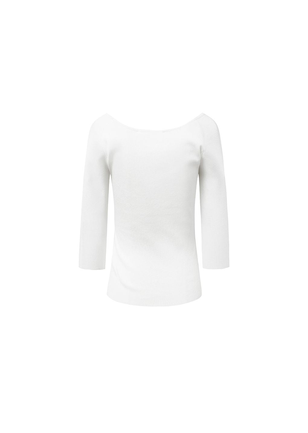 AMOMENT "scoop neck knit top" (white)