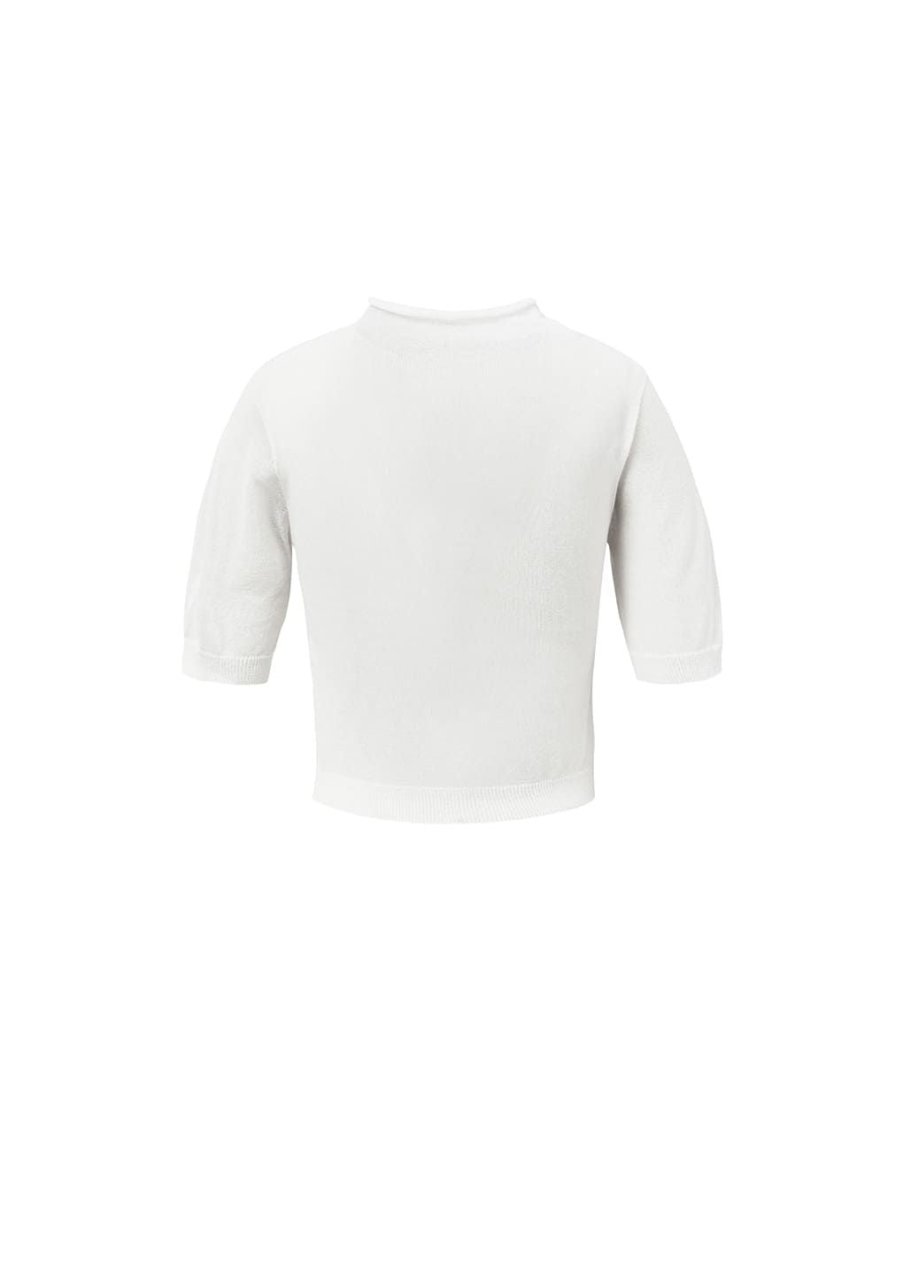 AMOMENT "sheer cropped knit" (white)