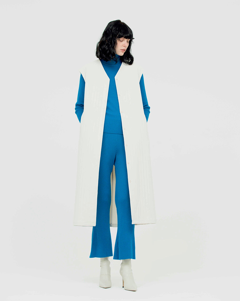 DOMENICO＋SAVIO “ matelasse stripe sleevless coat(IVORY)"