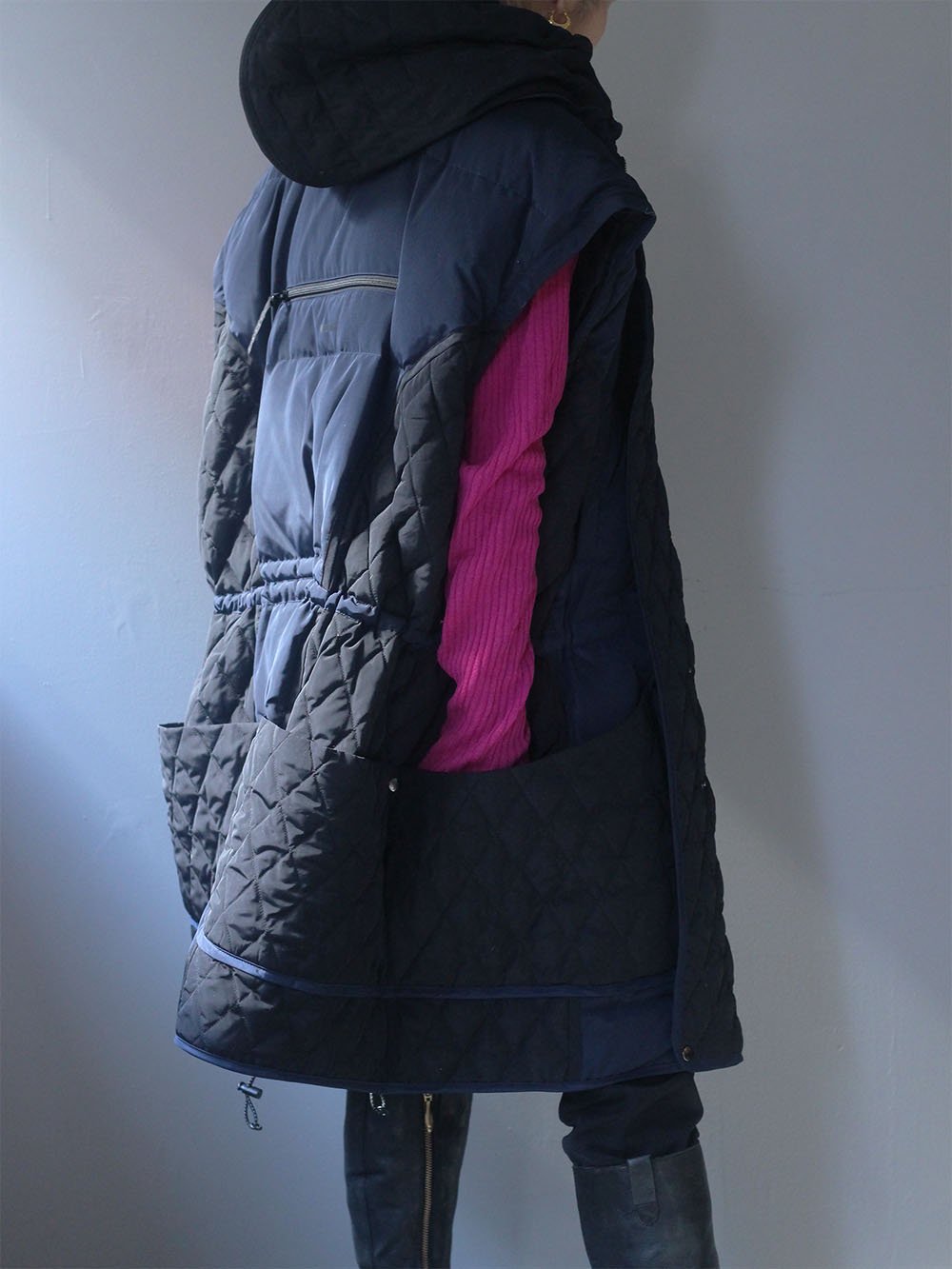 JUN MIKAMI × WILD THINGS “down jacket (navy/black) 