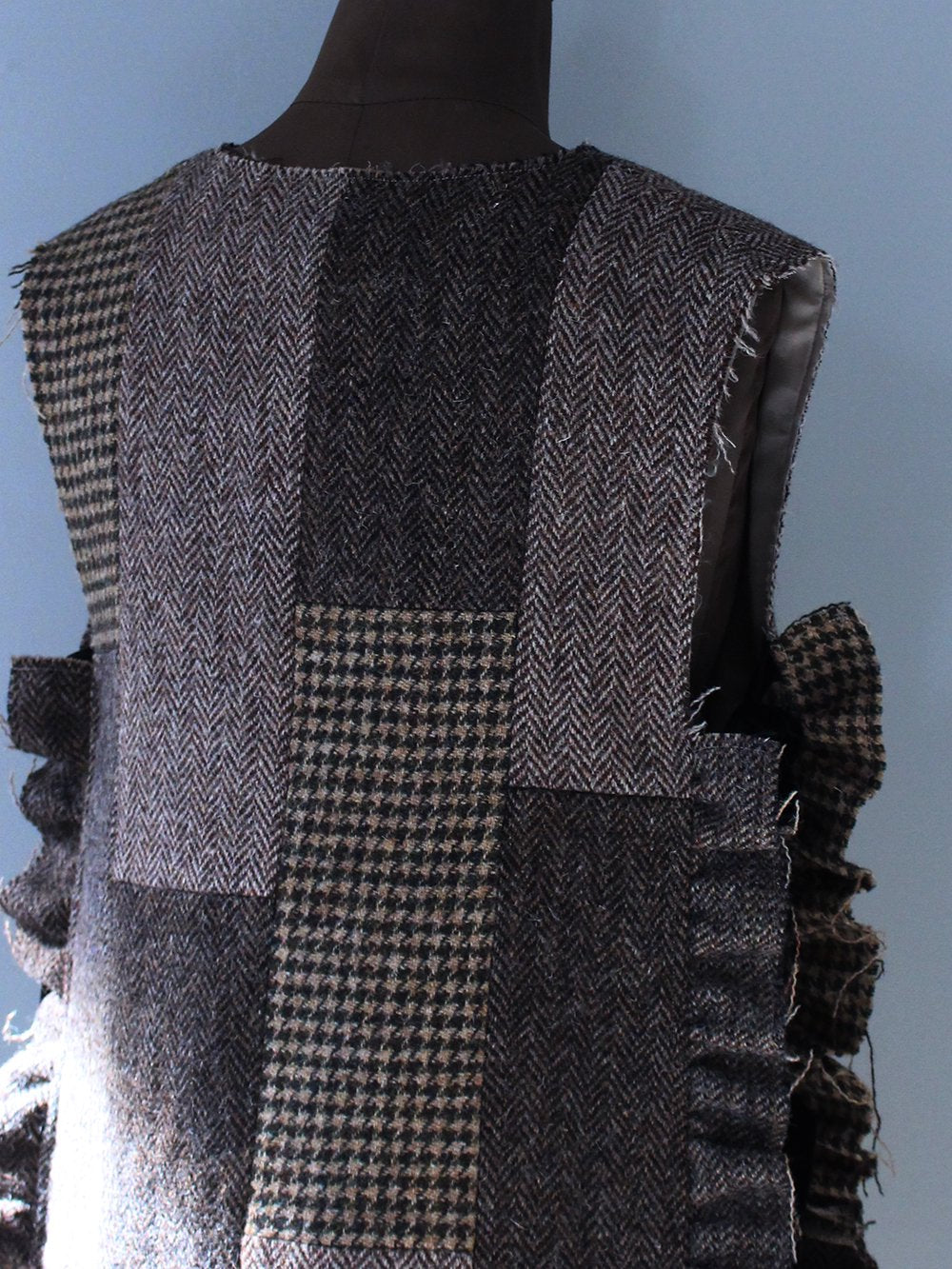 MALION vintage " tweed frill ribbon vest (ASSORT)"