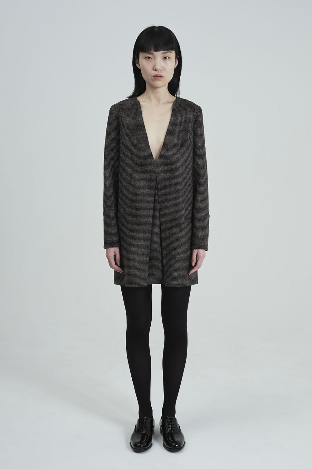 JUN MIKAMI tweed mini one-piece (charcoal) – lillt-store