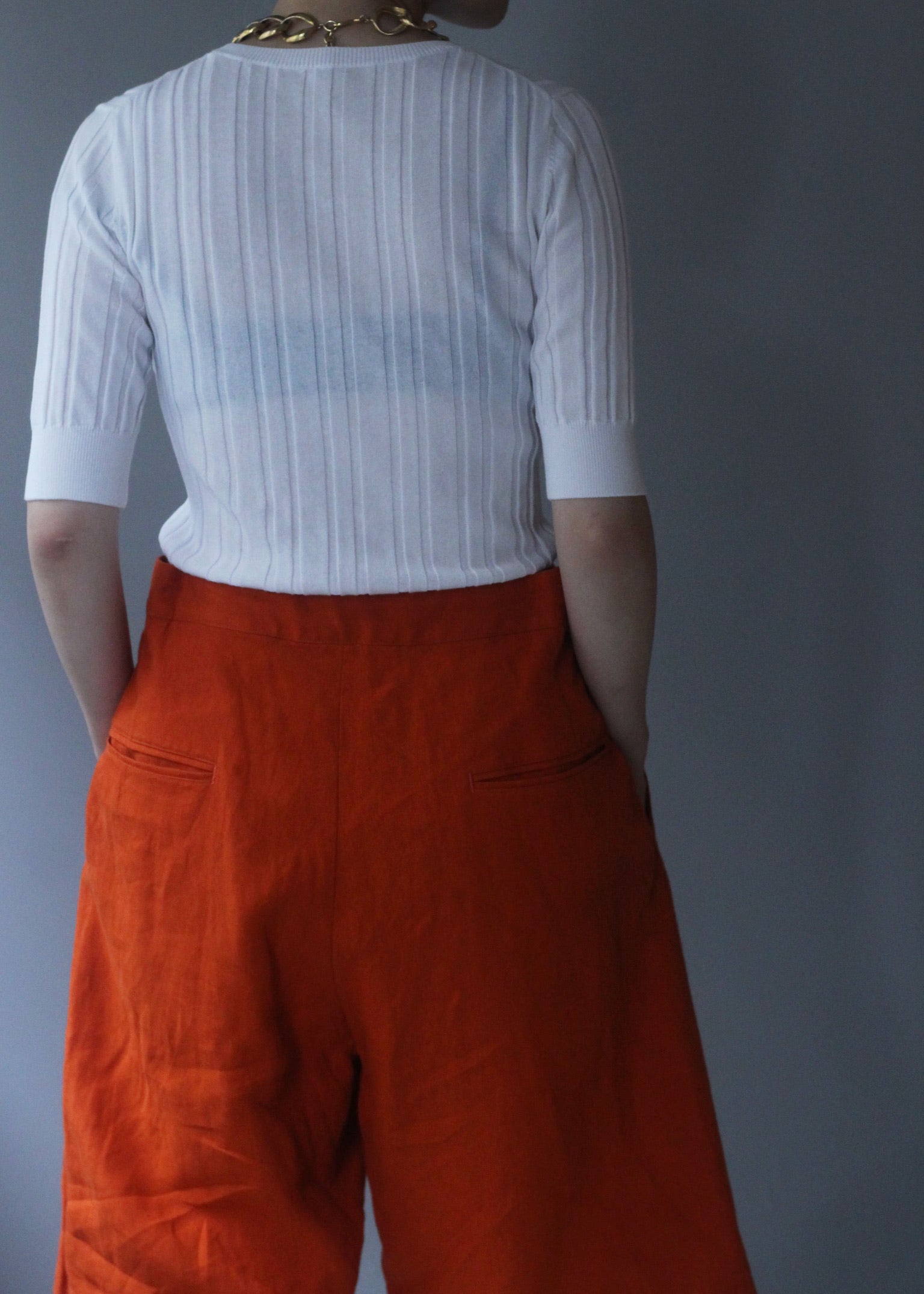 SALE】JUN MIKAMI “ linen shorts (orange) “ – lillt-store