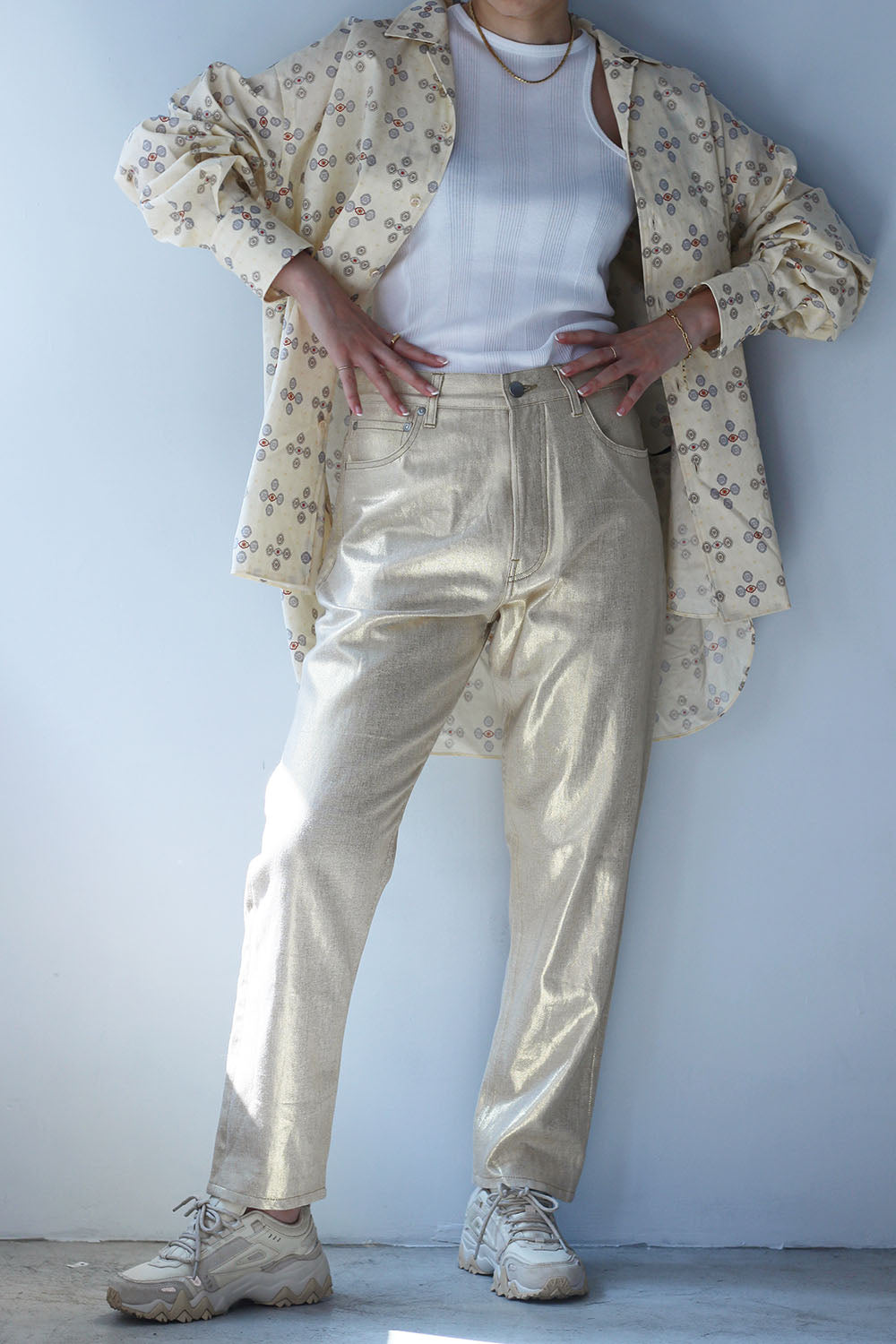 JUN MIKAMI "foil denim" (gold)