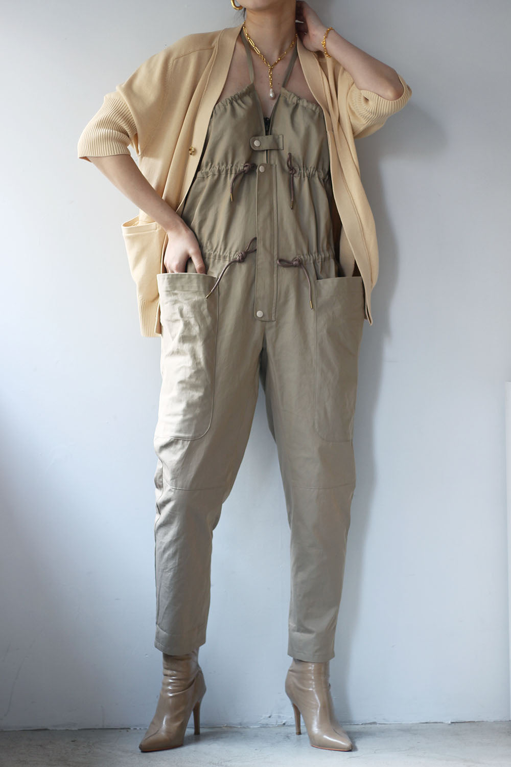 JUN MIKAMI × WILD THINGS "jump suit" (beige)