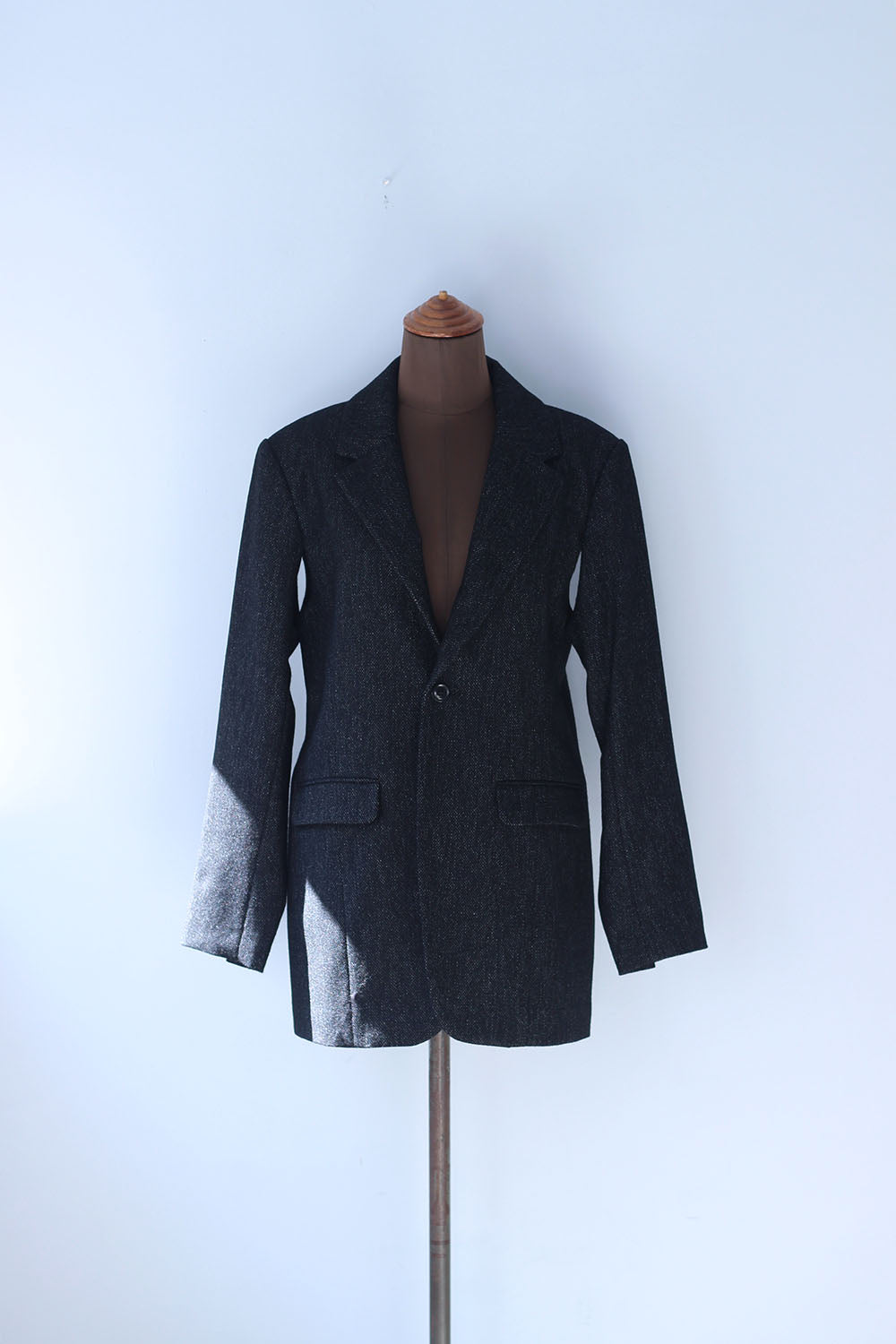DOMENICO+SAVIO "tweed arrange sleeve jacket" (black)