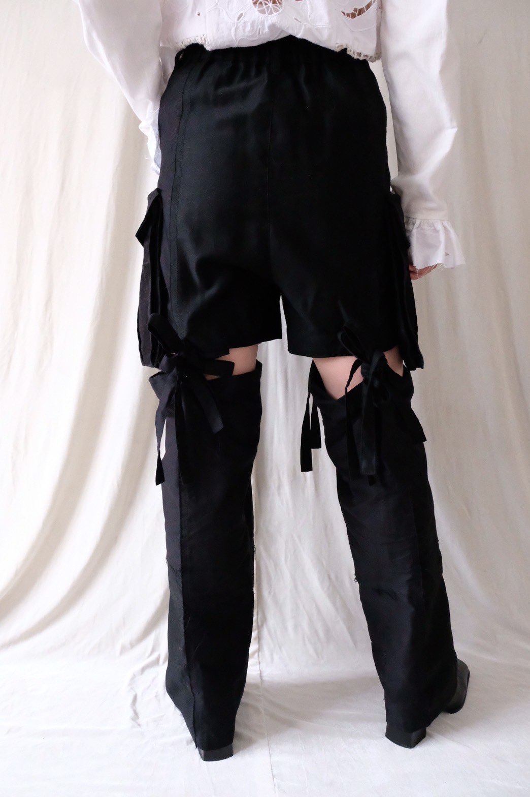 MALION vintage “cotton satin bondage pants (black)”