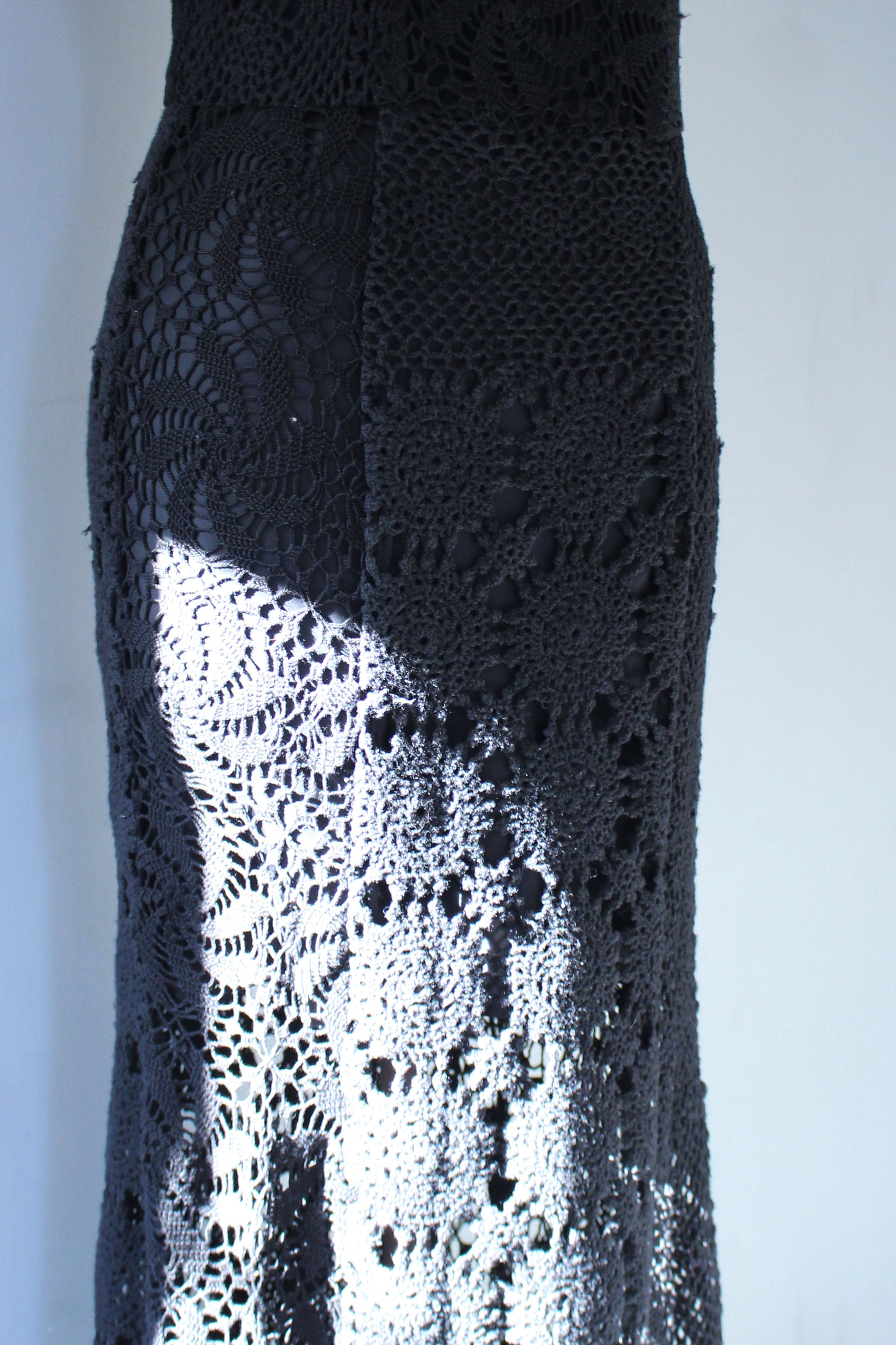 MALION vintage “crochet lace high neck dress (black)” – lillt-store